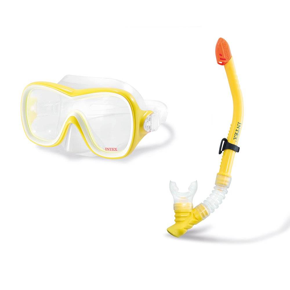 Intex Wave Rider Hypoallergenic Latex Free Mask & Easy Flow Snorkel Set (2 Pack) - Smart-nests