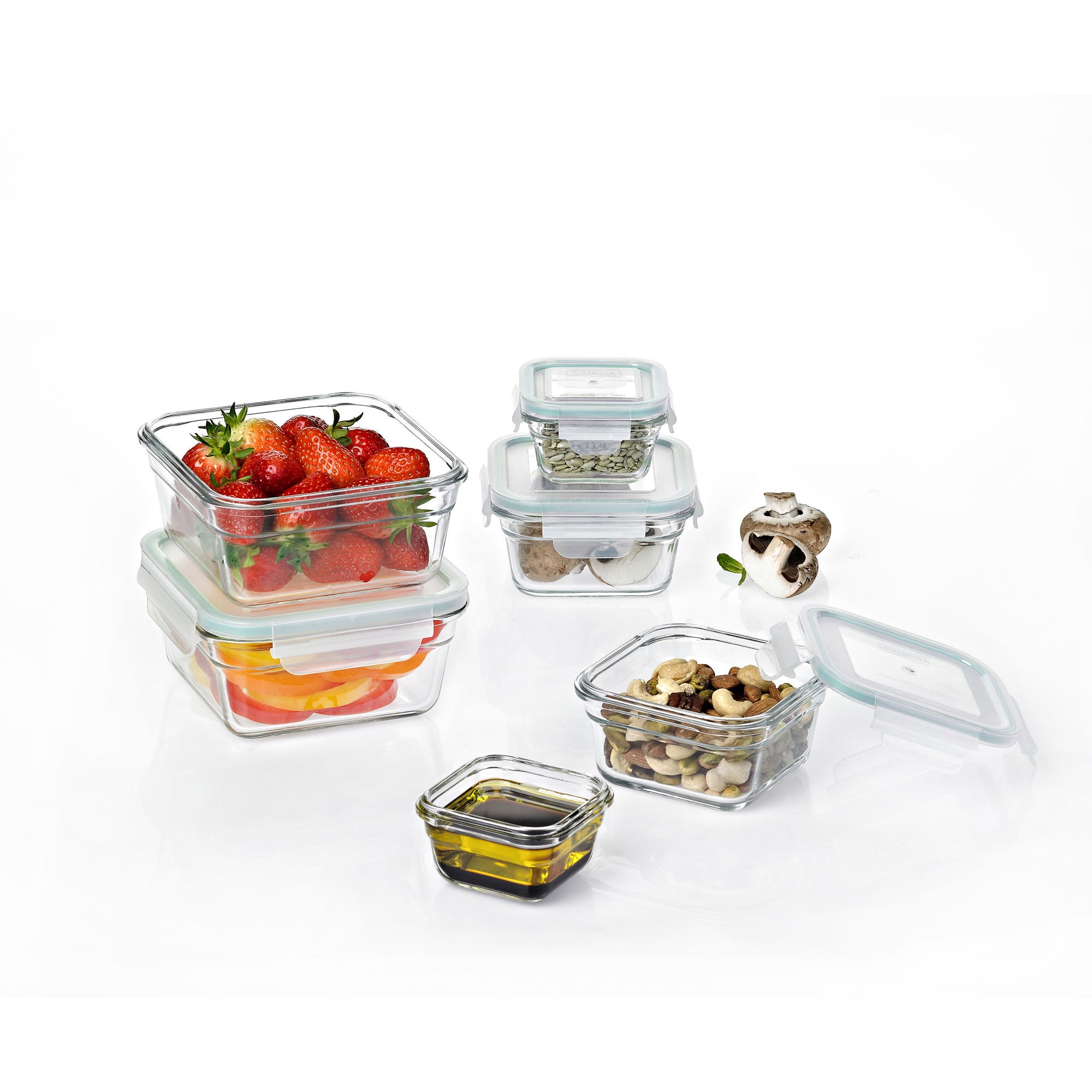 Glasslock Oven and Microwave Safe Glass Food Storage Containers 12 Piece Set - Smart-nests