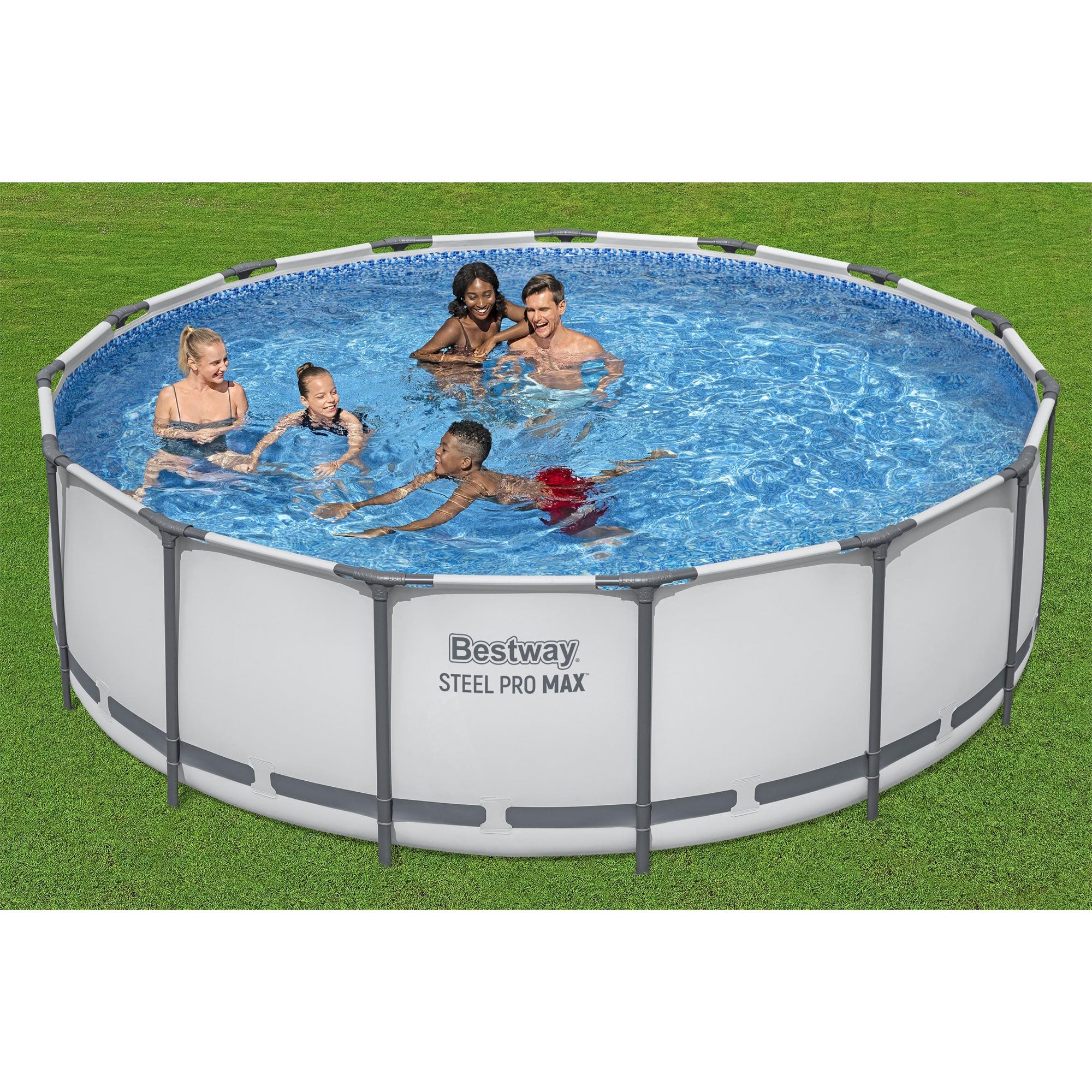 Bestway Steel Pro MAX 15 Foot by 48 Inches Round Above Ground Swimming Pool - Smart-nests