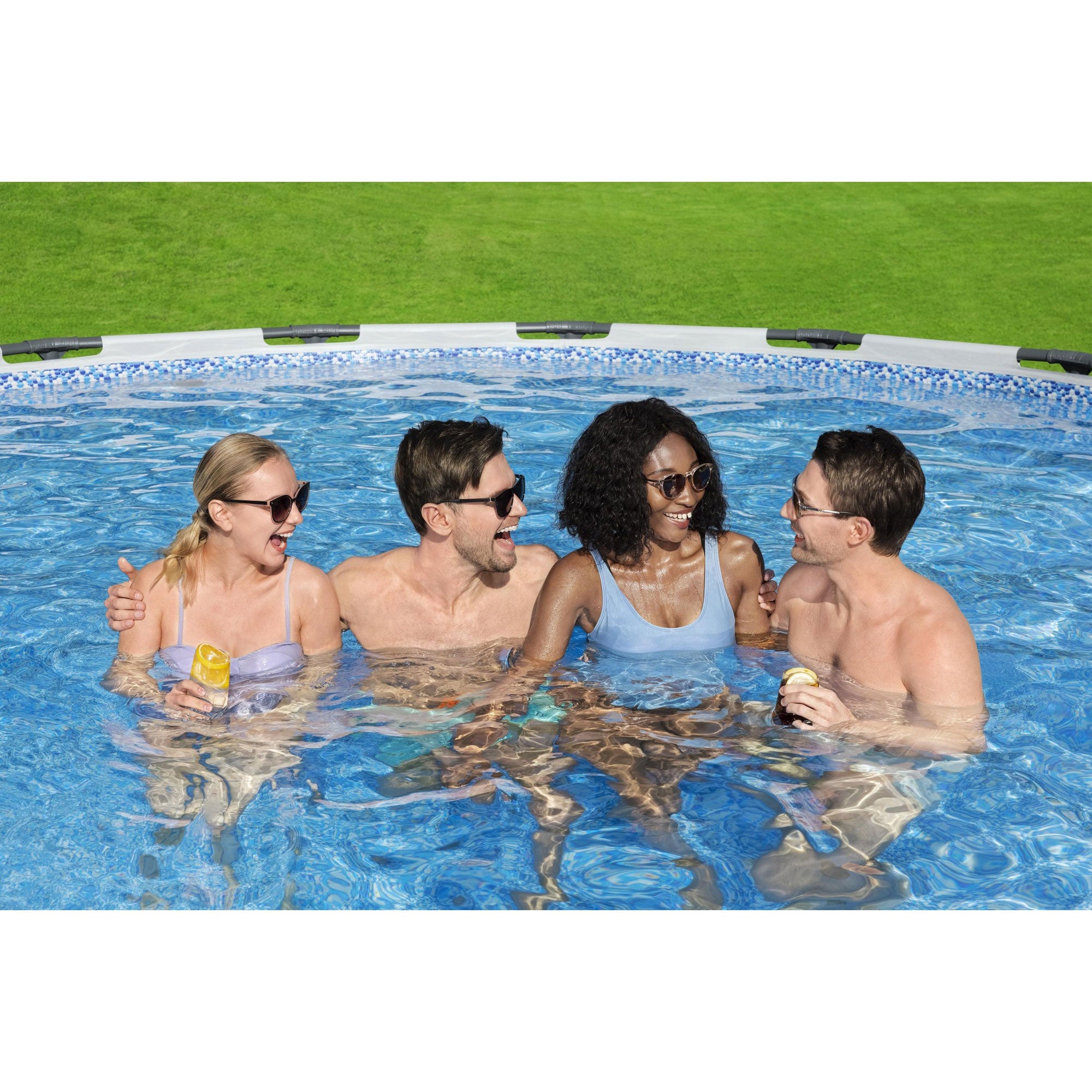 Bestway Steel Pro MAX 15 Foot by 48 Inches Round Above Ground Swimming Pool - Smart-nests