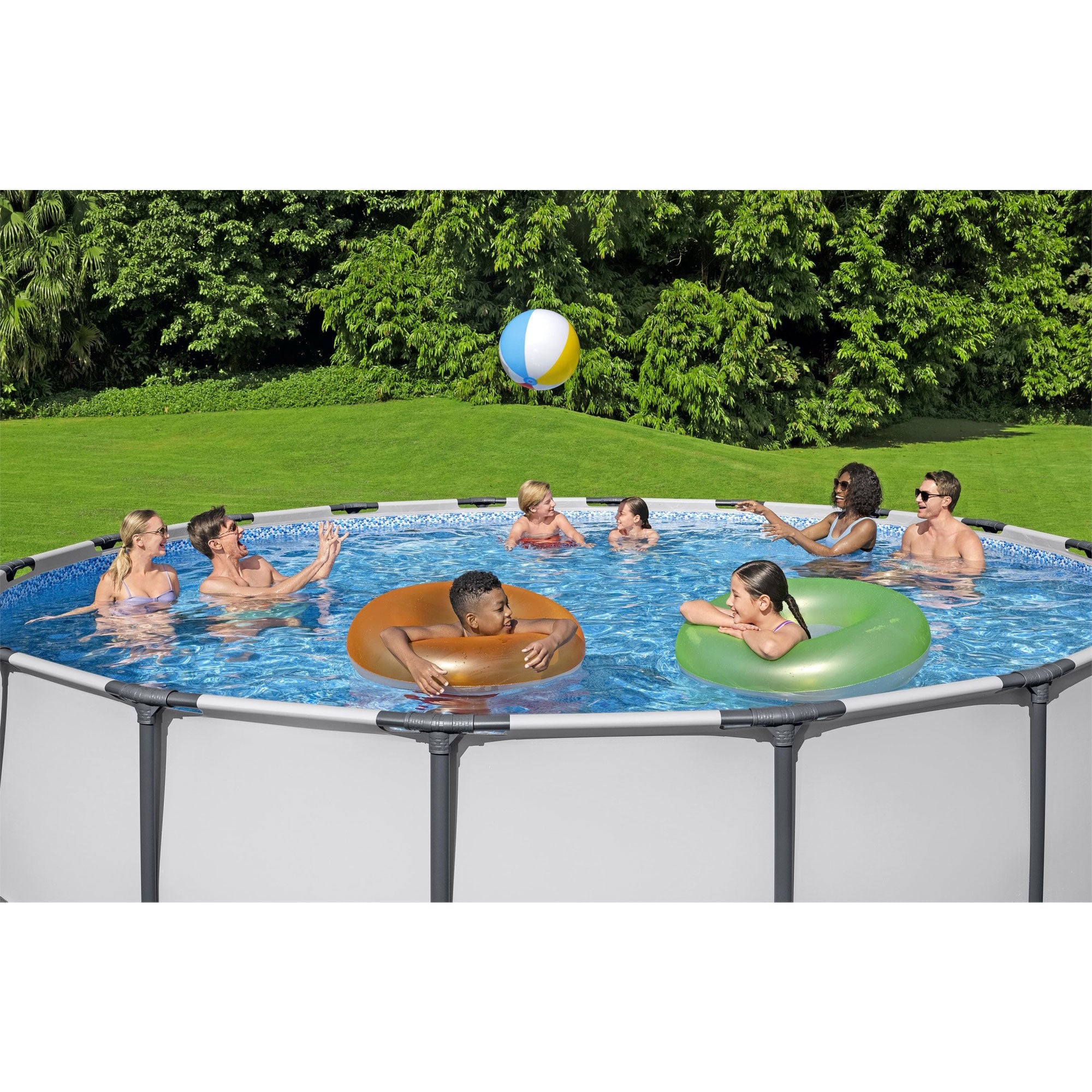 Bestway Steel Pro MAX 15 Foot by 48 Inches Round Above Ground Swimming Pool - Smart-nests