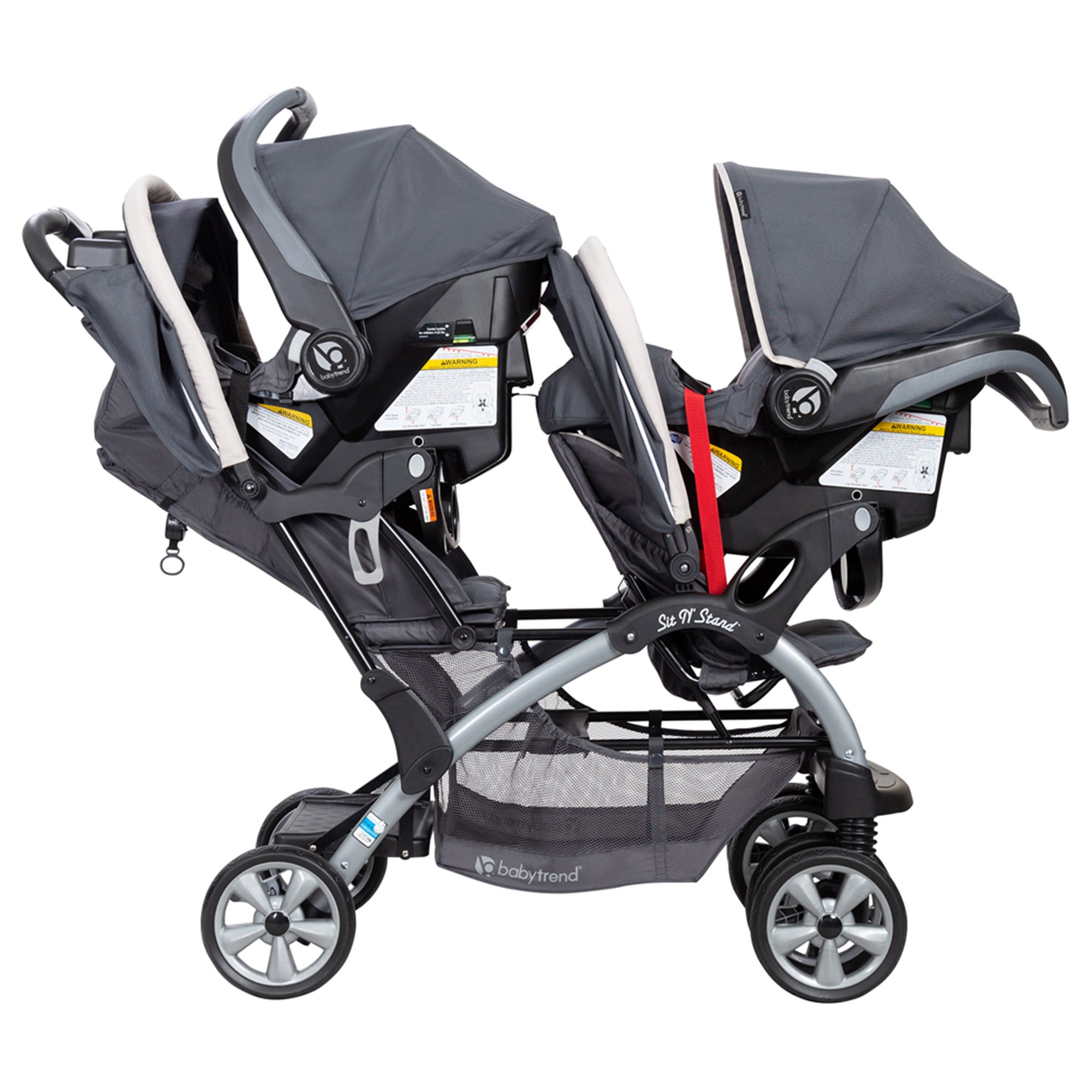 Baby Trend Sit N' Stand Easy Fold Travel Toddler/Baby Double Stroller, Magnolia - Smart-nests