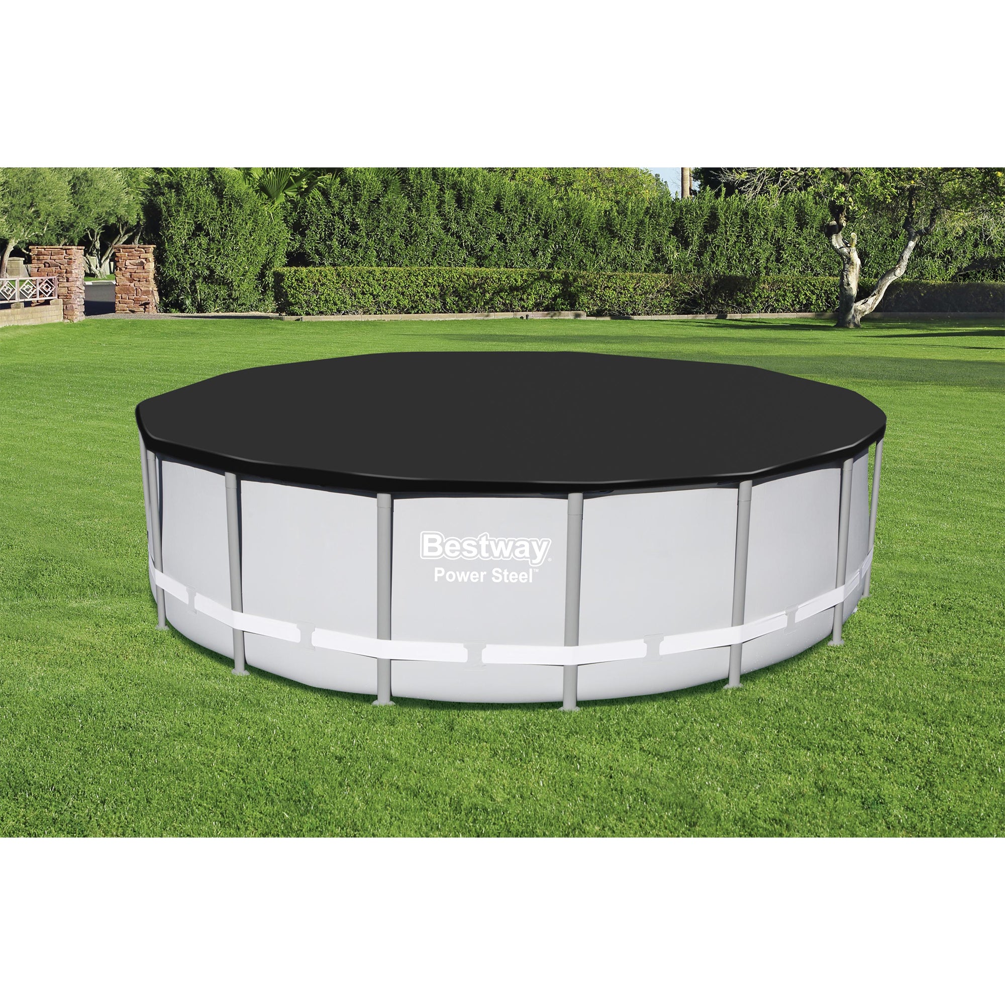 Bestway Round PVC 16' Pool Cover for Above Ground Pro Frame Pools (Cover Only) - Smart-nests