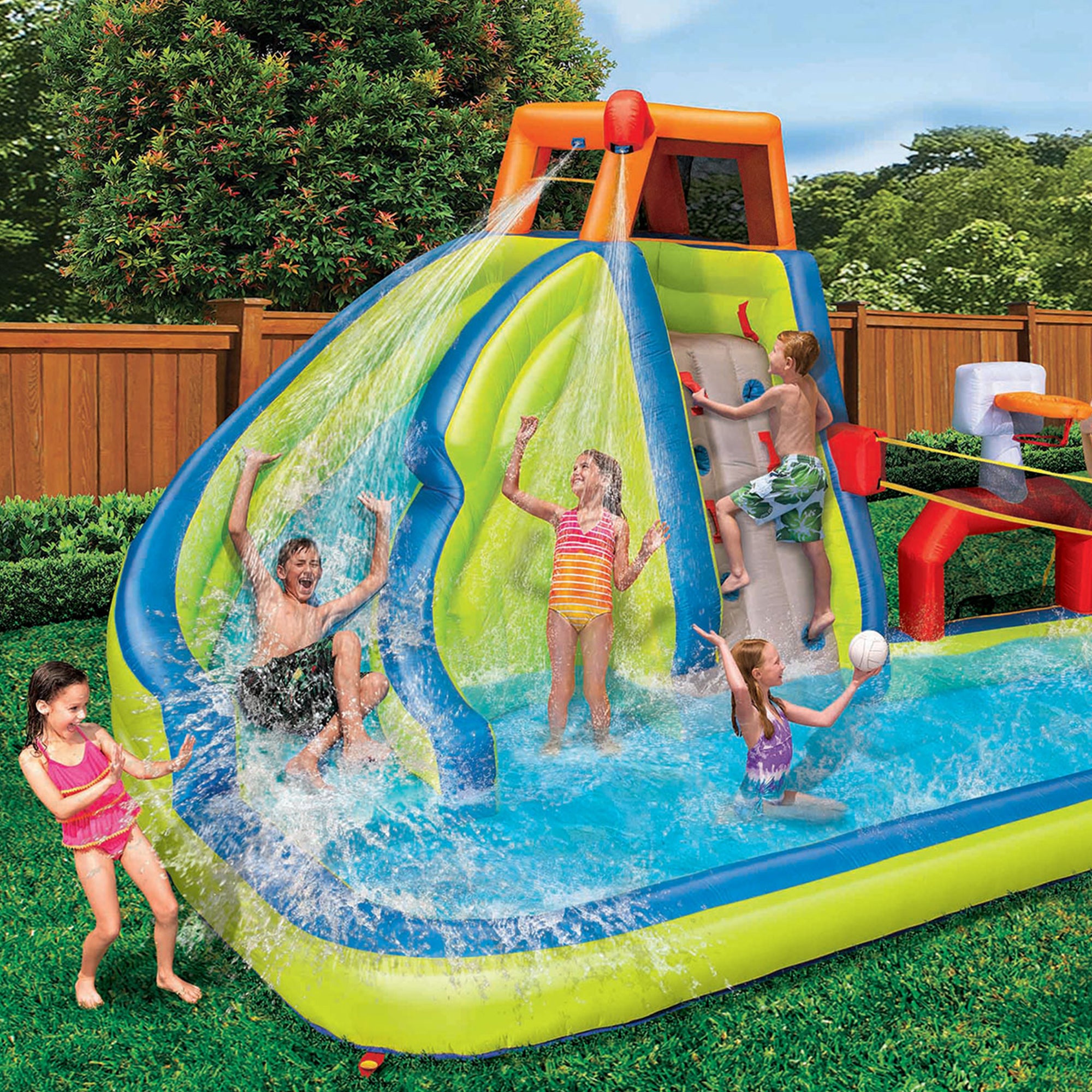 Banzai Aqua Sports Kids Inflatable Outdoor Backyard Water Slide Splash Park - Smart-nests