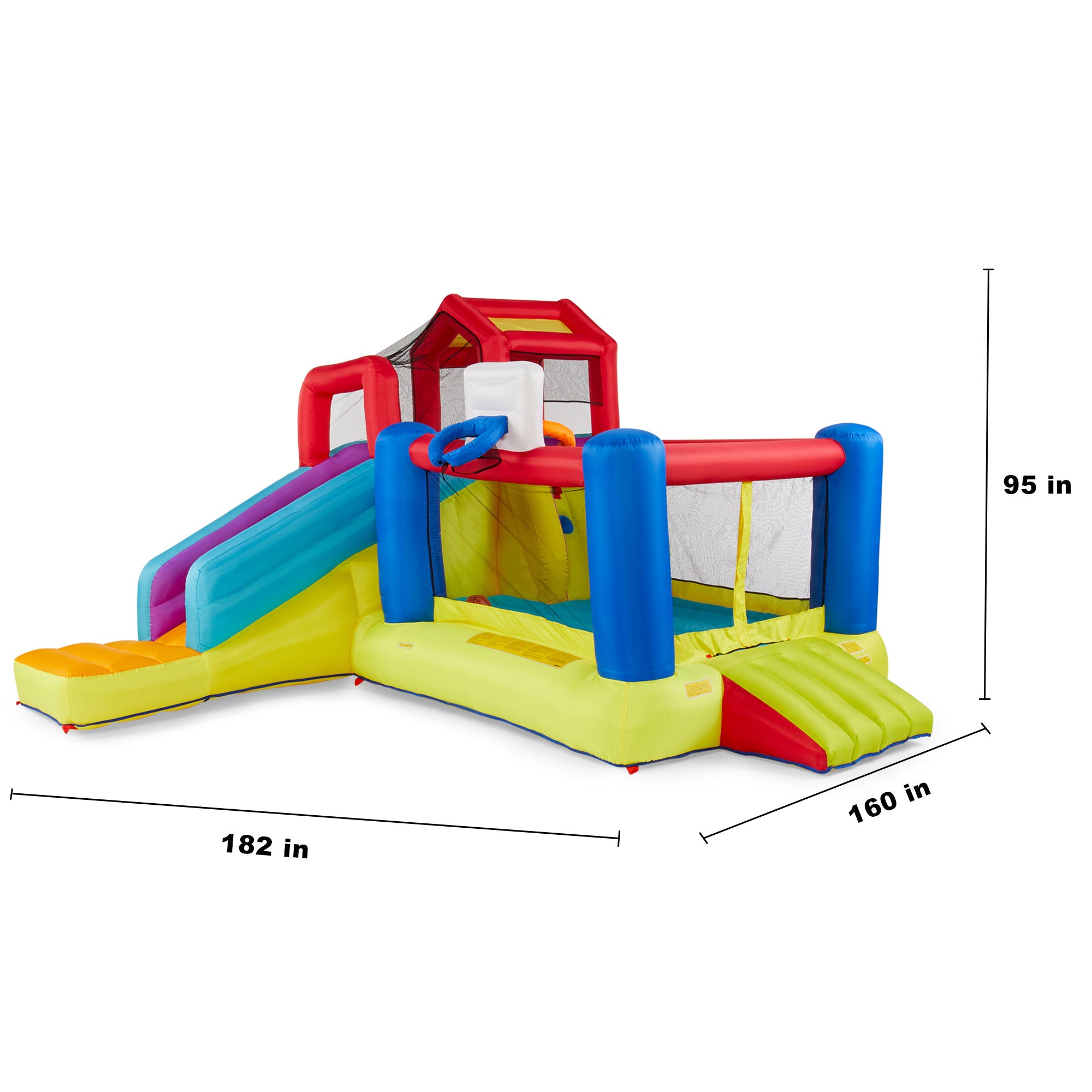 Banzai Outdoor Bounce House with Slide, Climbing Wall and 2 Sports Activities - Smart-nests