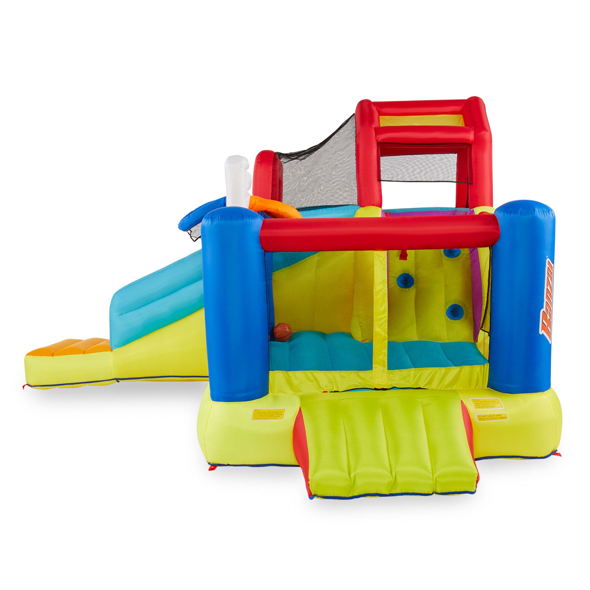 Banzai Outdoor Bounce House with Slide, Climbing Wall and 2 Sports Activities - Smart-nests