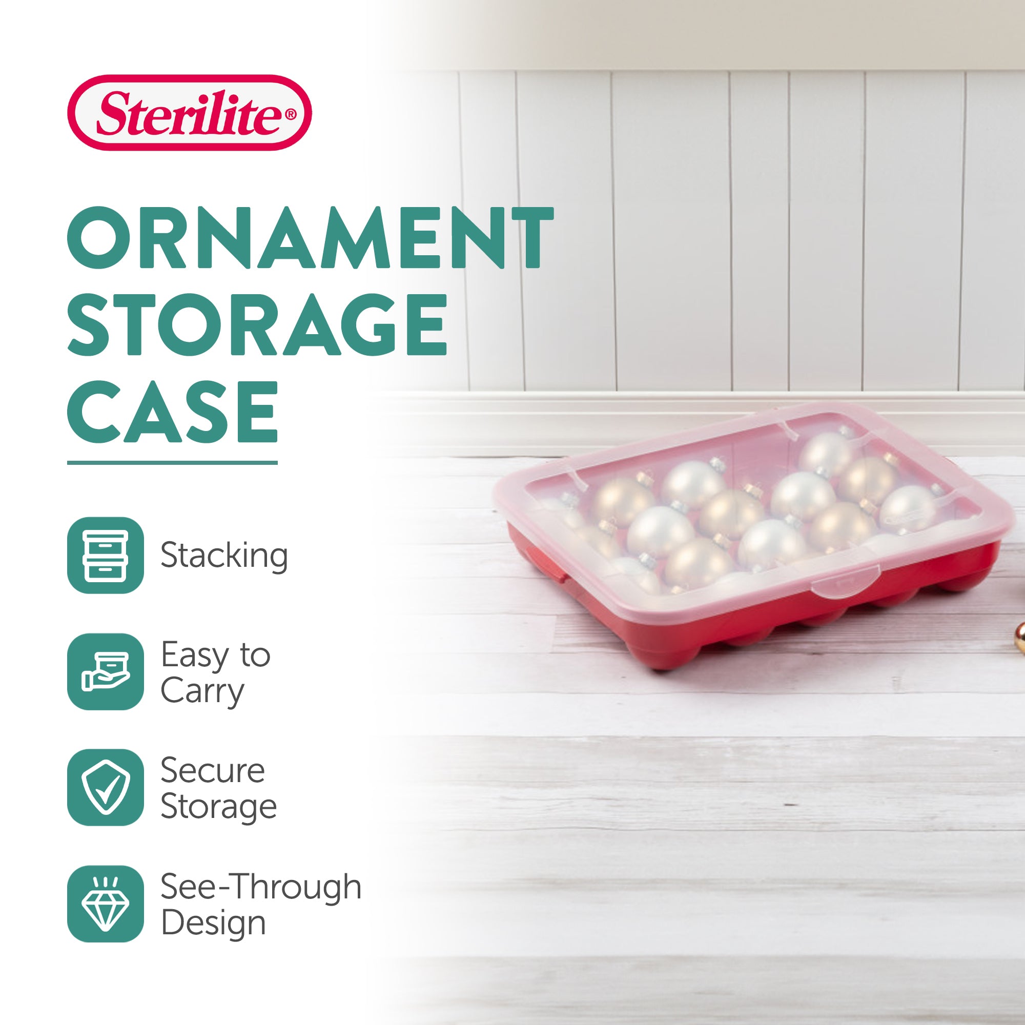 Sterilite 20 Compartment Christmas Holiday Ornament Box Storage Case (6 Pack) - Smart-nests