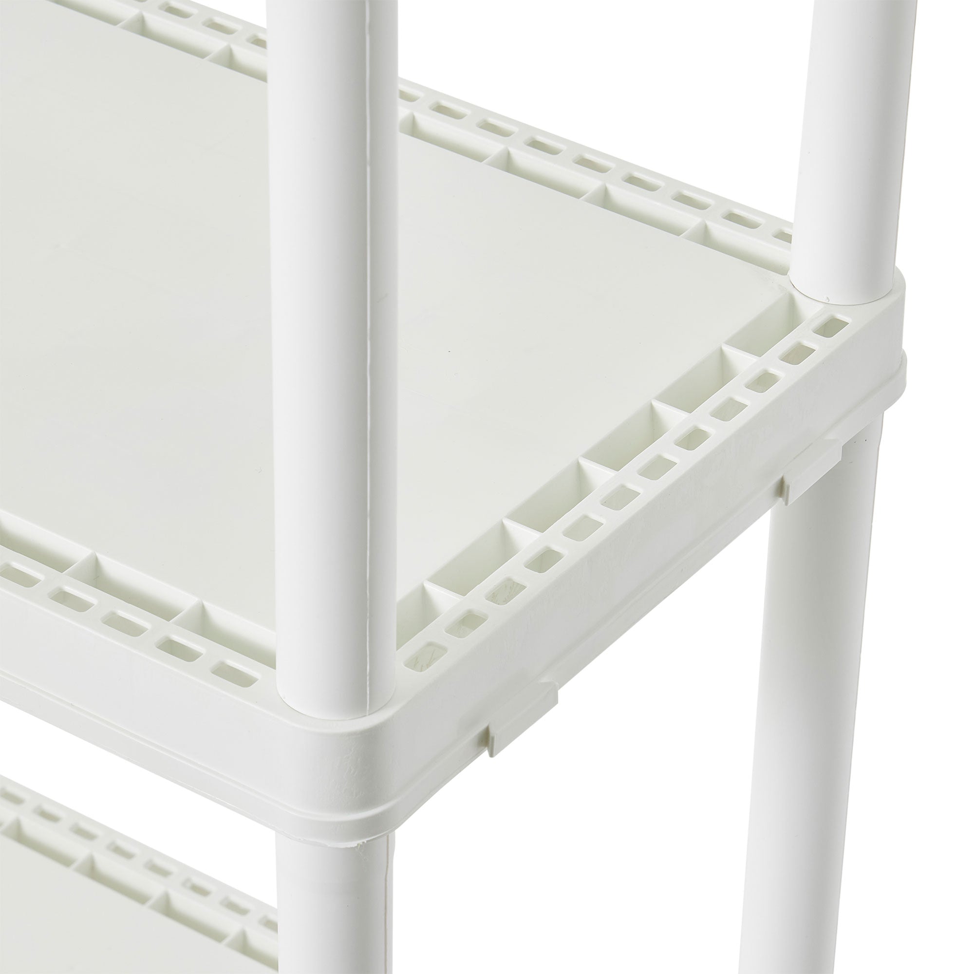 Gracious Living 4 Shelf Fixed Height Solid Light Duty Home Storage Unit, White - Smart-nests