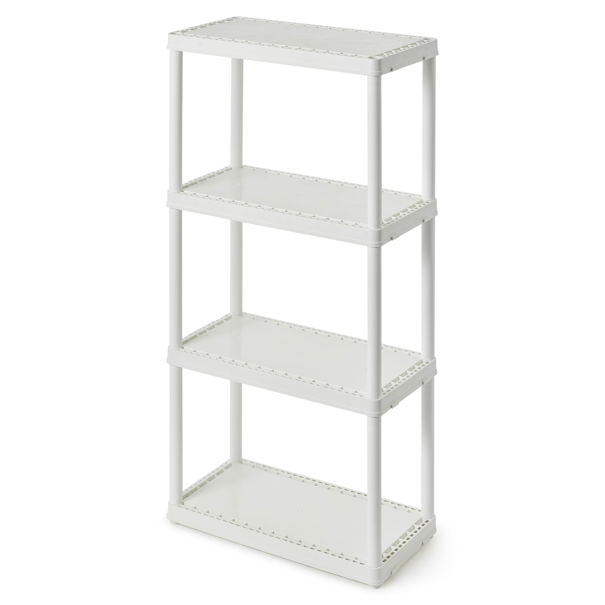 Gracious Living 4 Shelf Fixed Height Solid Light Duty Home Storage Unit, White - Smart-nests