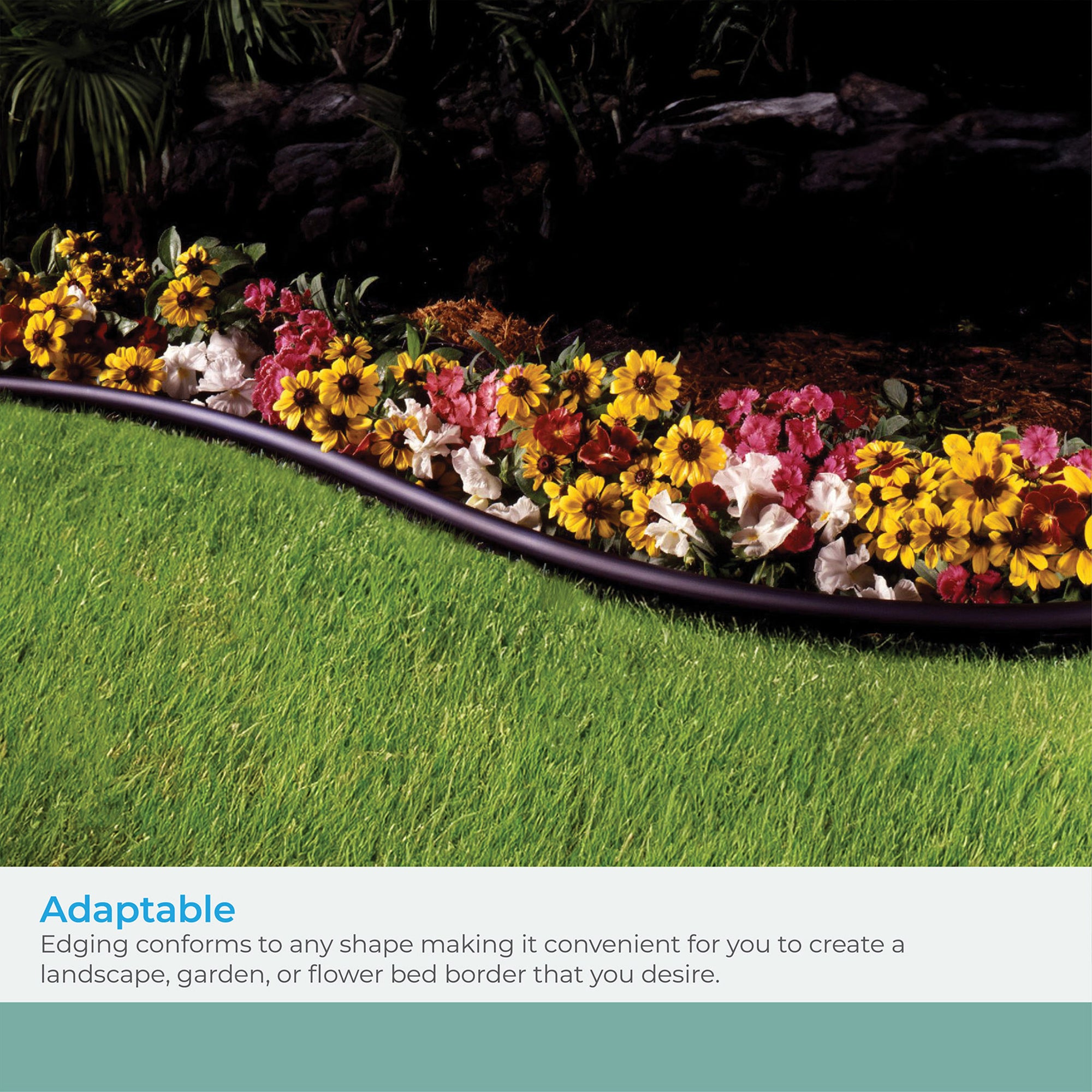Suncast Professional Grade Dig In 60 Foot Resin Landscape Edging Roll, Black - Smart-nests