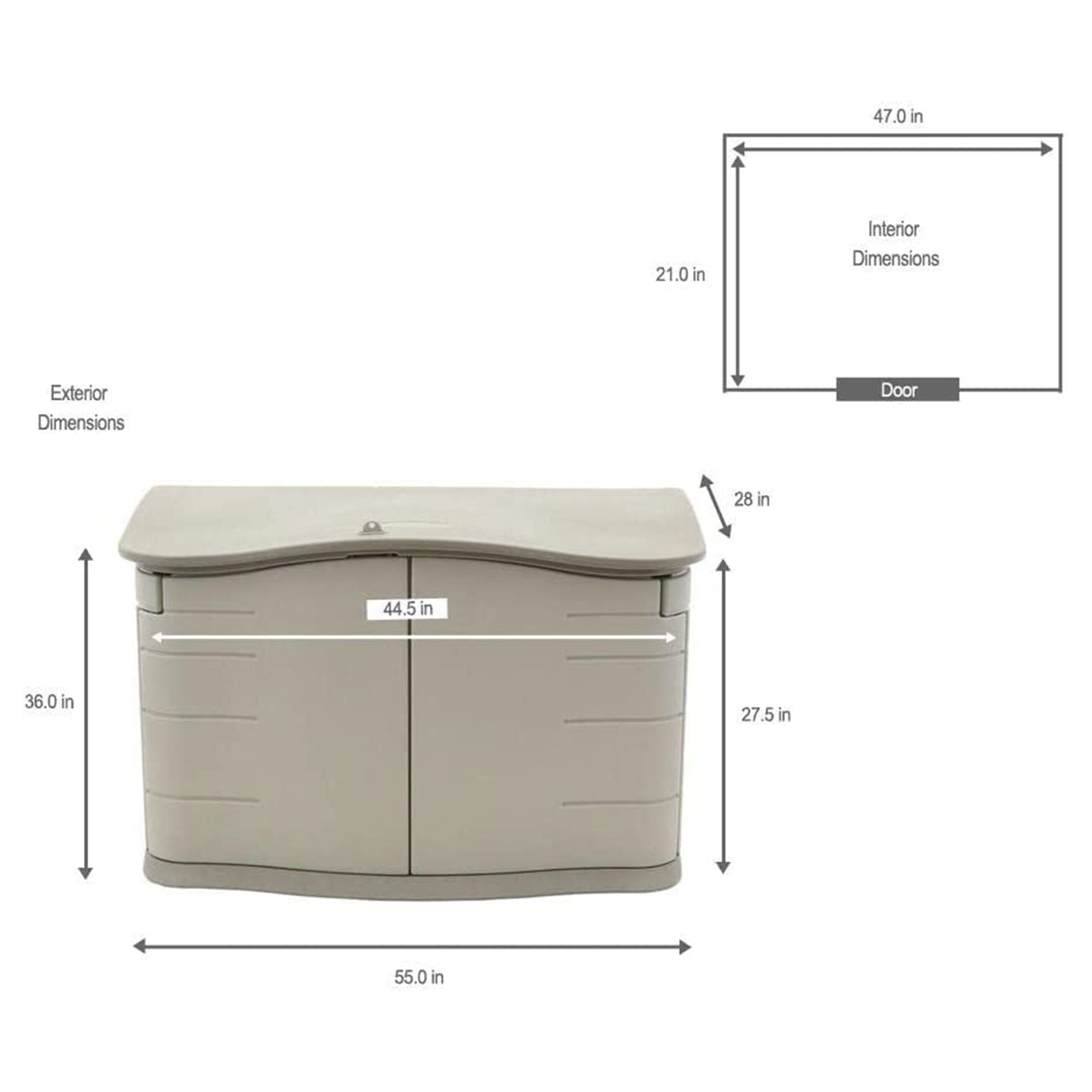 Rubbermaid Plastic Double Walled Horizontal Outdoor Storage Shed, Sand/Brown - Smart-nests