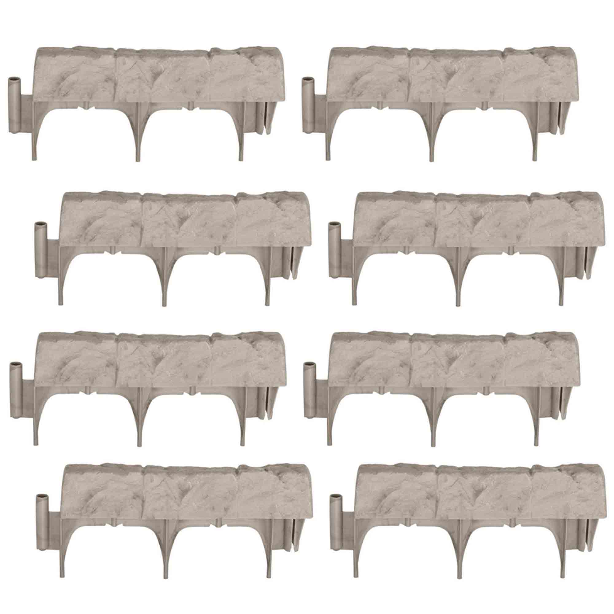 Suncast 10 Piece Landscape Design Border Decorative Rock Stone Edging (8 Pack) - Smart-nests