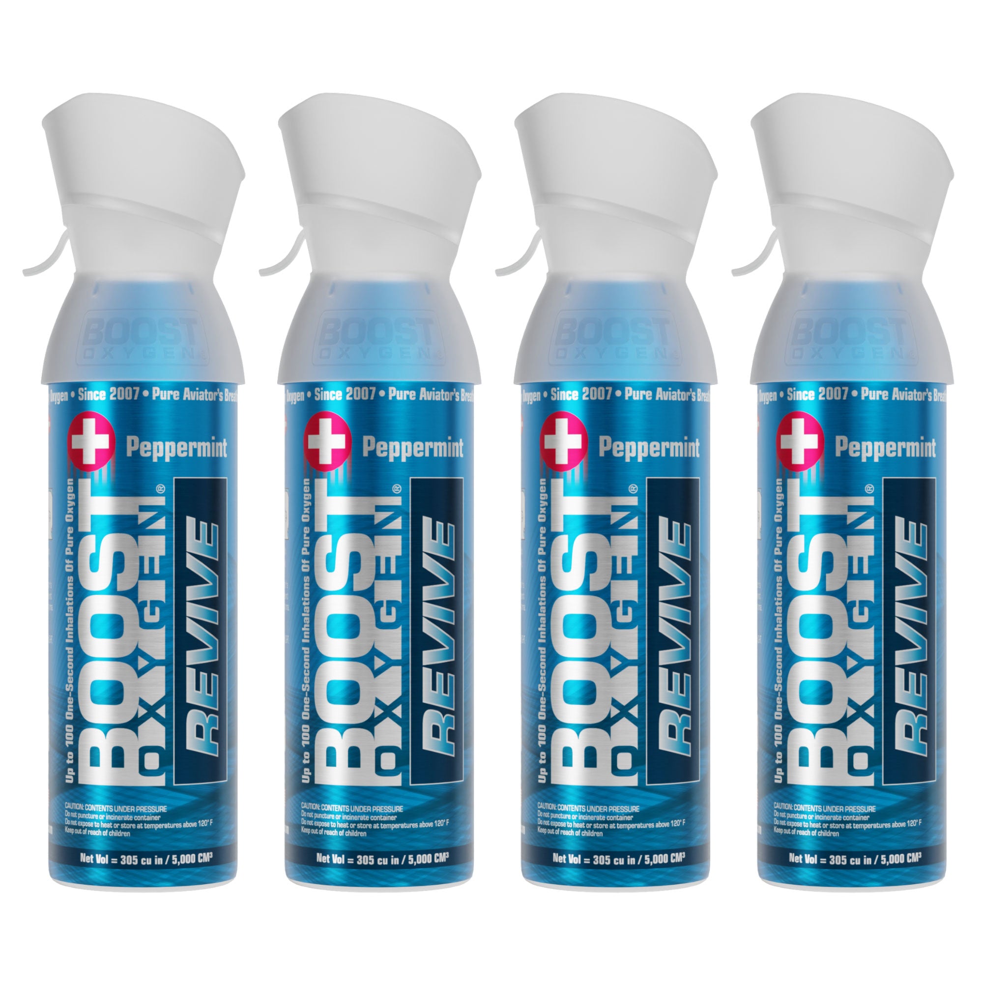 Boost Oxygen Natural Portable 5L Pure Canned Oxygen Canister Peppermint (4 Pack) - Smart-nests