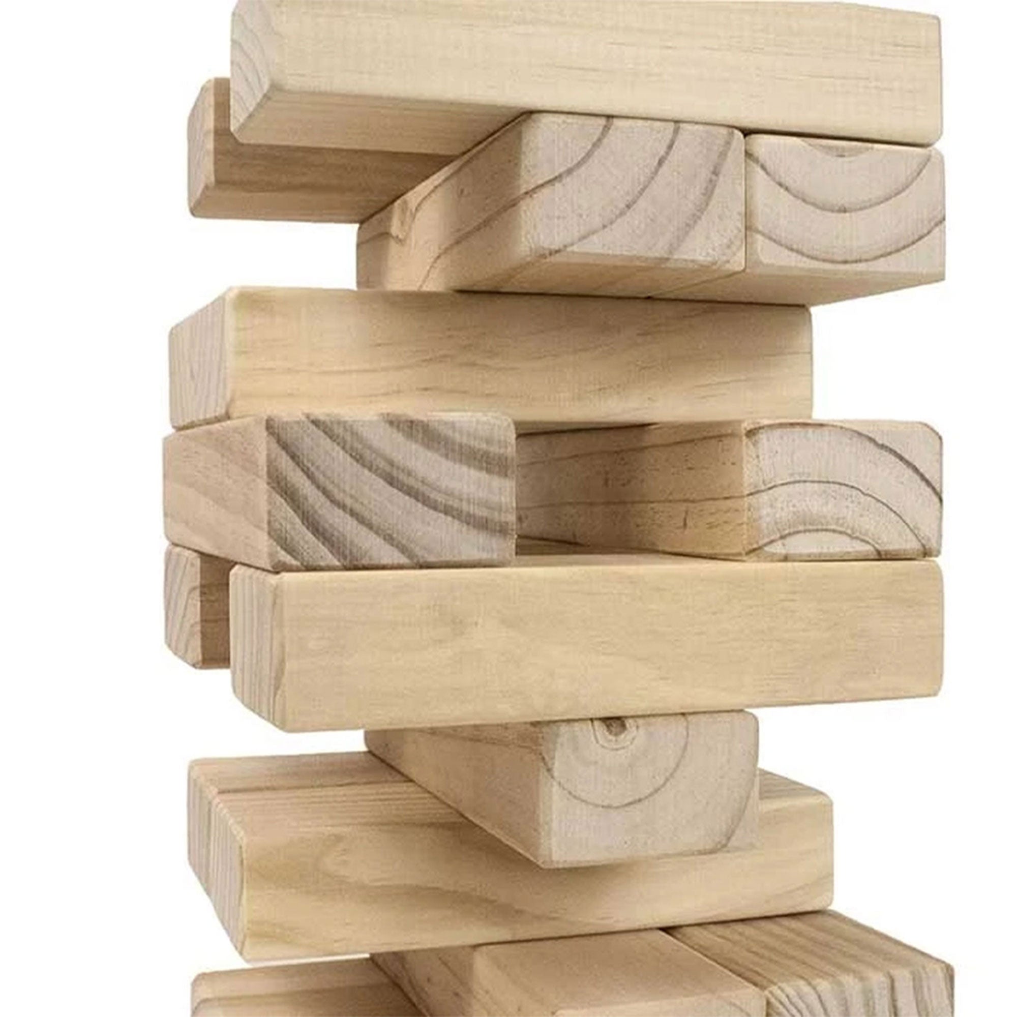 Yard Games Giant Tumbling Timbers 30" Wood Block Stacking Game w/ Case, Natural - Smart-nests