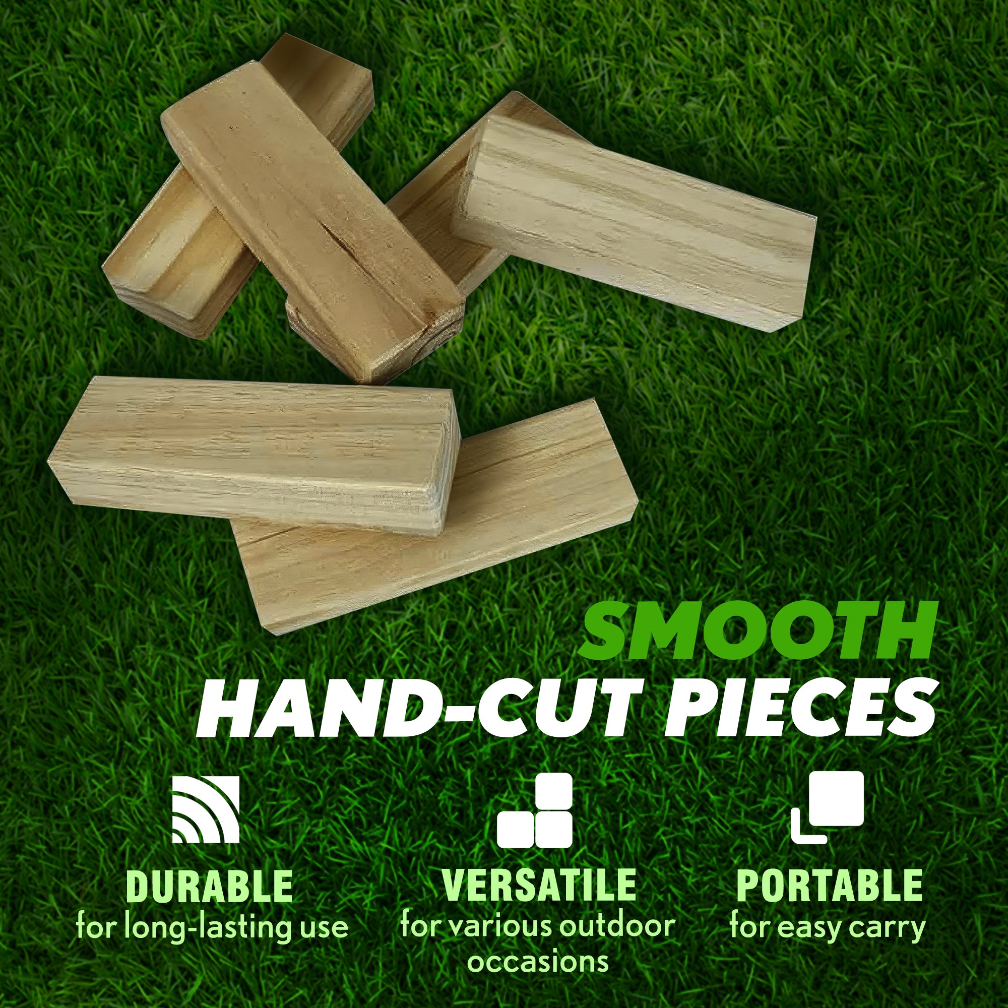 Yard Games Giant Tumbling Timbers 30" Wood Block Stacking Game w/ Case, Natural - Smart-nests