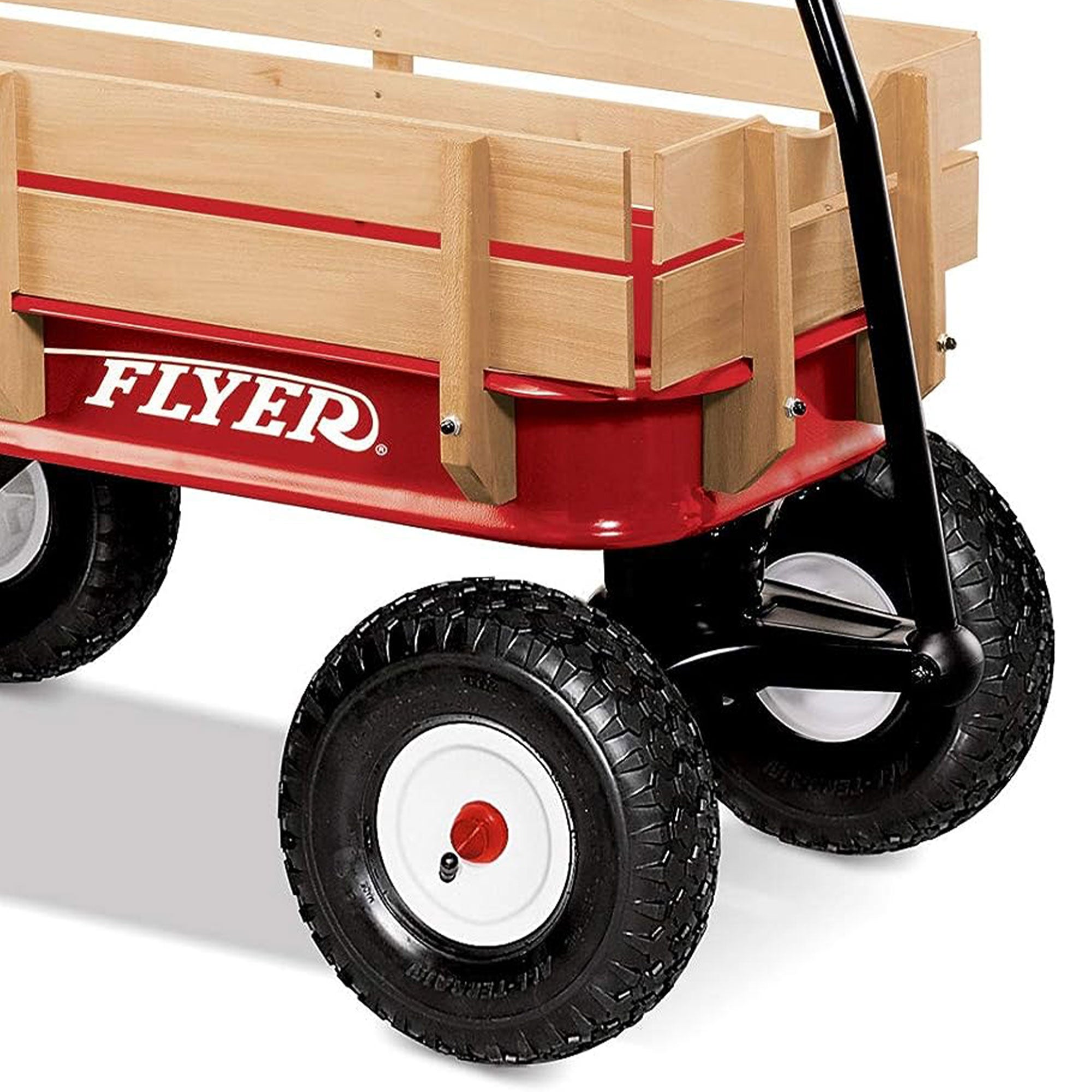 Radio Flyer Full Size All Terrain Classic Steel and Wood Pull Along Wagon, Red - Smart-nests