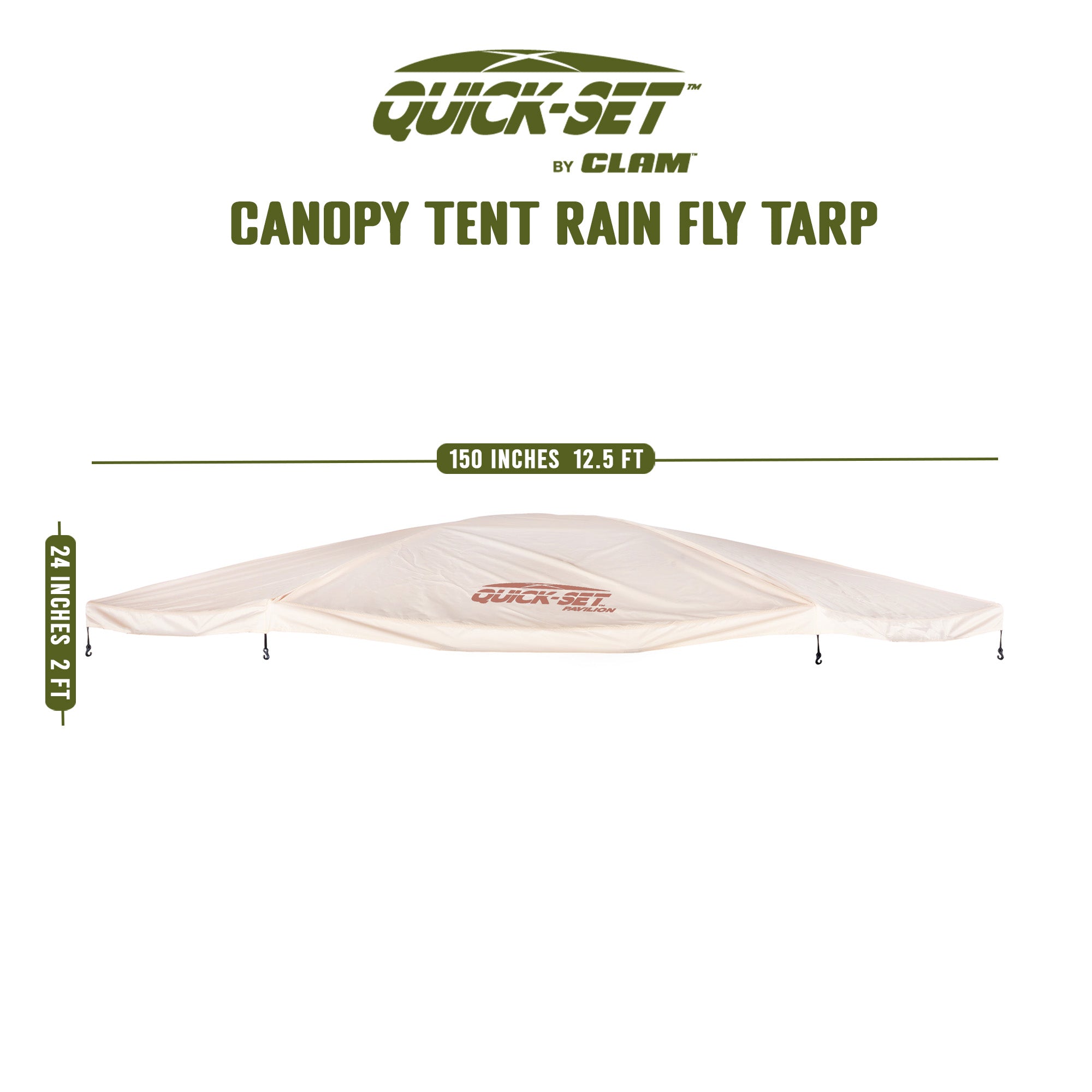 CLAM Quick-Set Pavilion Screened Canopy Tent Rain Fly Tarp, Cover Only, Tan - Smart-nests
