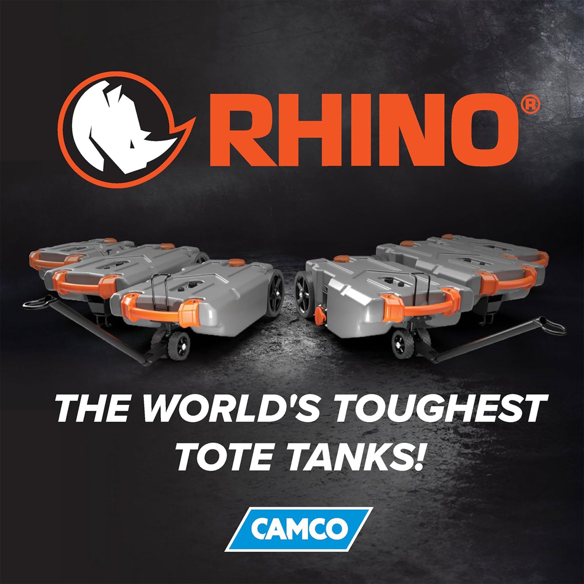 Camco 39004 Rhino Portable 28 Gallon RV Waste Tank Holding Hose and Accessories - Smart-nests