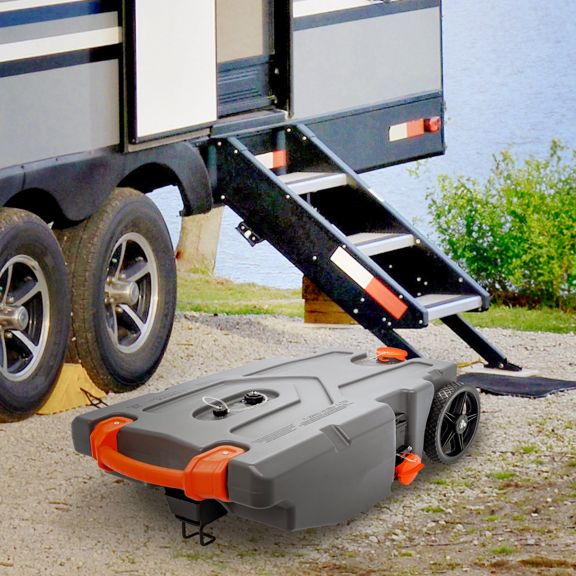 Camco 39006 Rhino Portable 36 Gallon RV Waste Tank Holding Hose and Accessories - Smart-nests