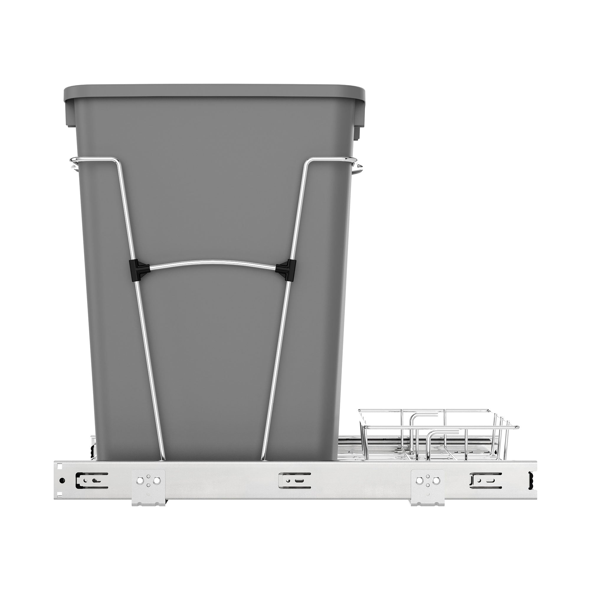 Rev-A-Shelf Pullout Trash Can 35 qt. for Kitchen Cabinets, Silver, RV-12KD-17C S - Smart-nests