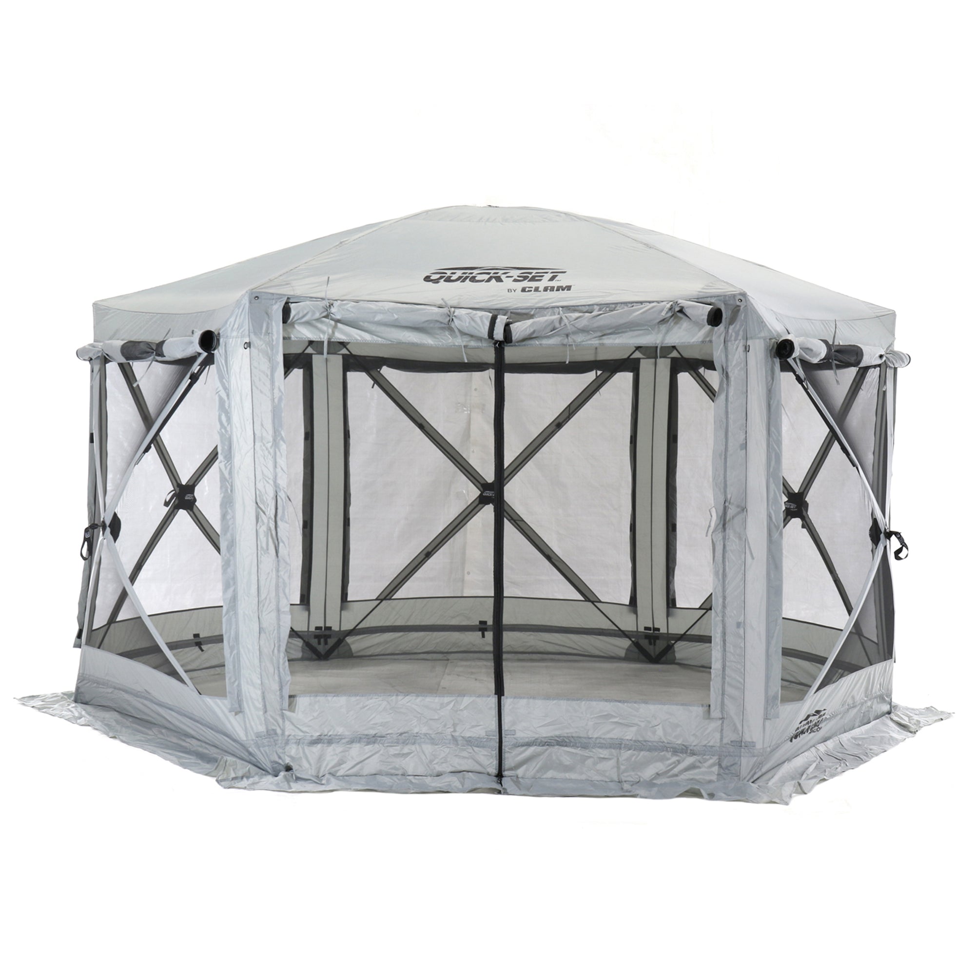 CLAM Quick-Set Pavilion 12.5 x 12.5 Foot Portable Outdoor Canopy Shelter, Gray - Smart-nests