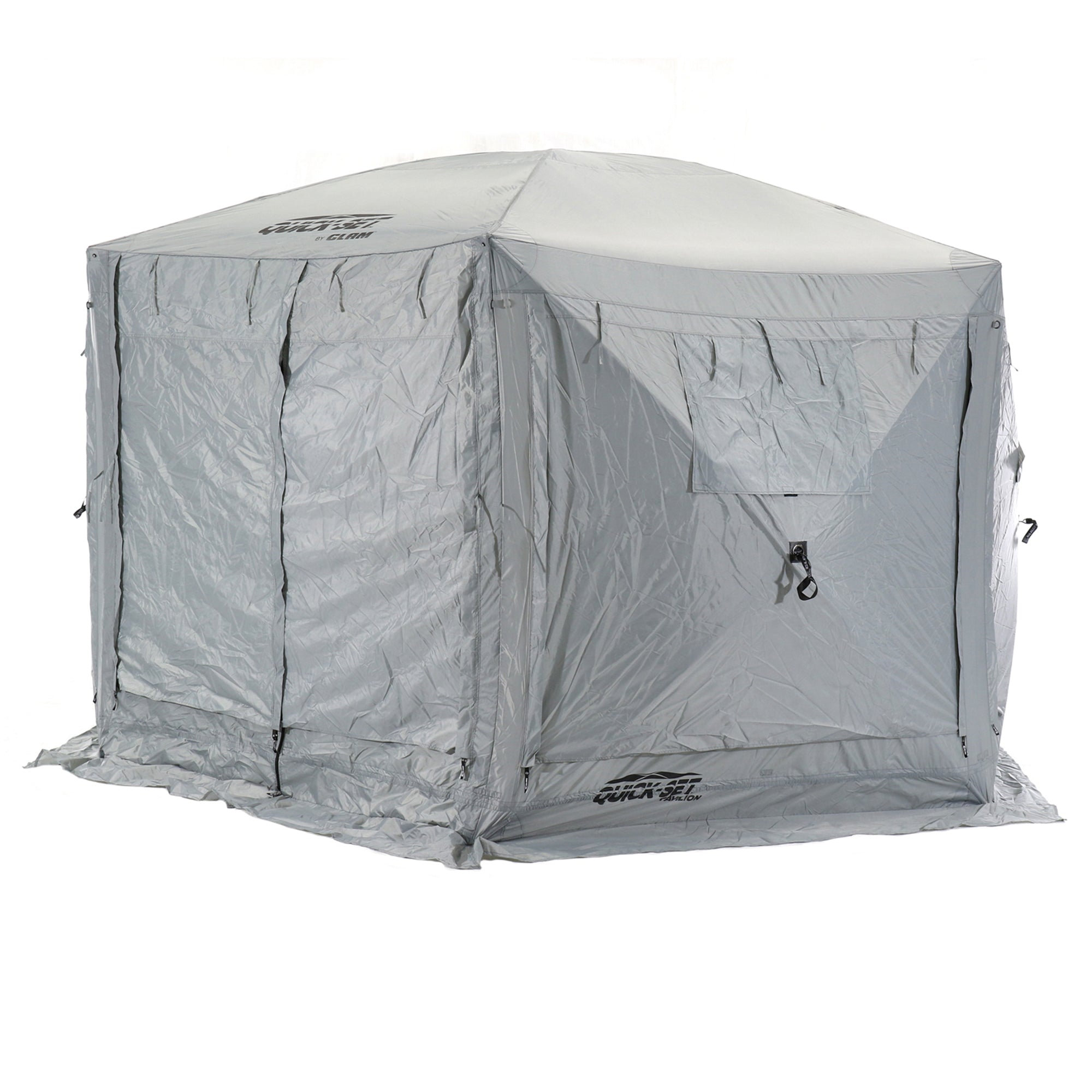 CLAM Quick-Set Pavilion 12.5 x 12.5 Foot Portable Outdoor Canopy Shelter, Gray - Smart-nests