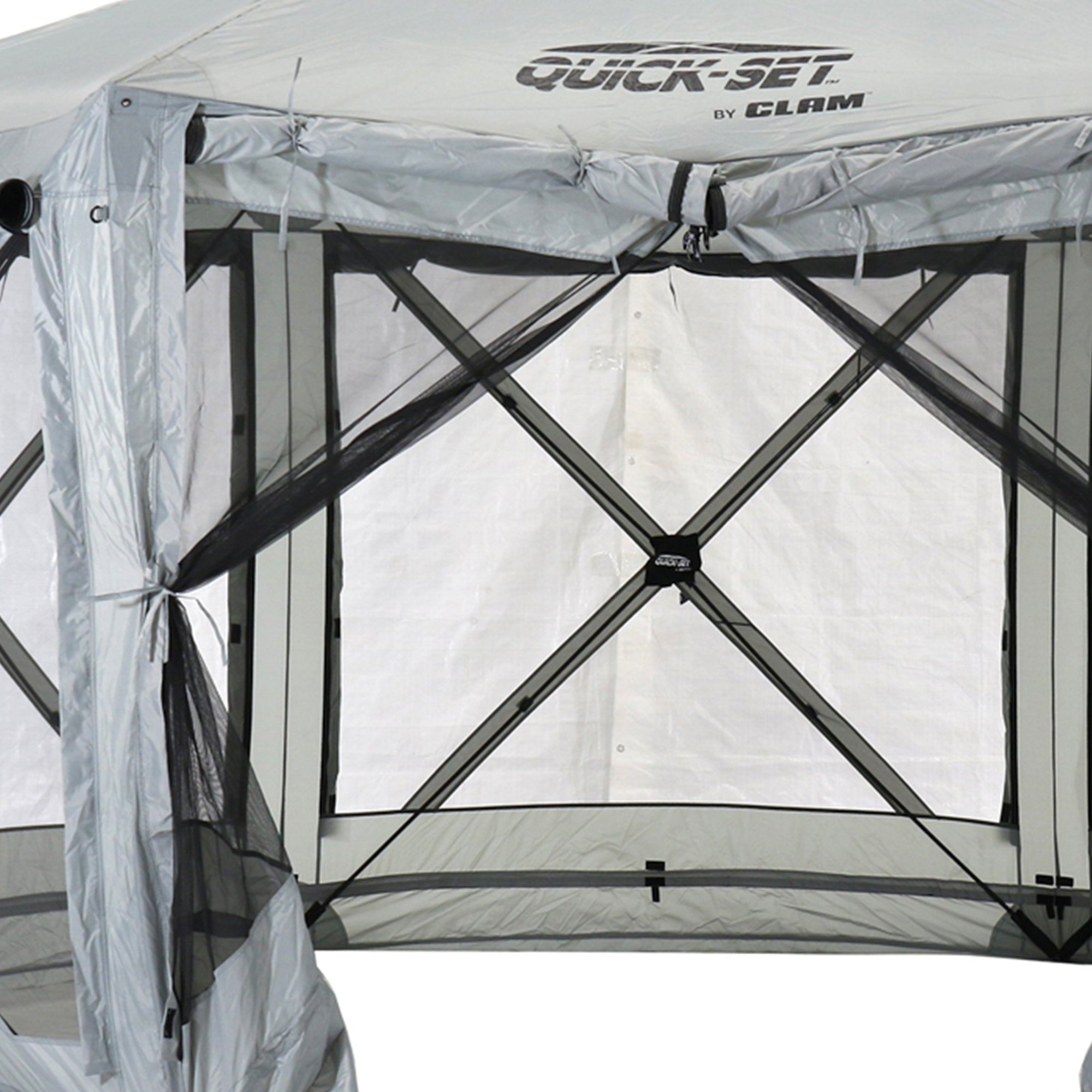 CLAM Quick-Set Pavilion 12.5 x 12.5 Foot Portable Outdoor Canopy Shelter, Gray - Smart-nests