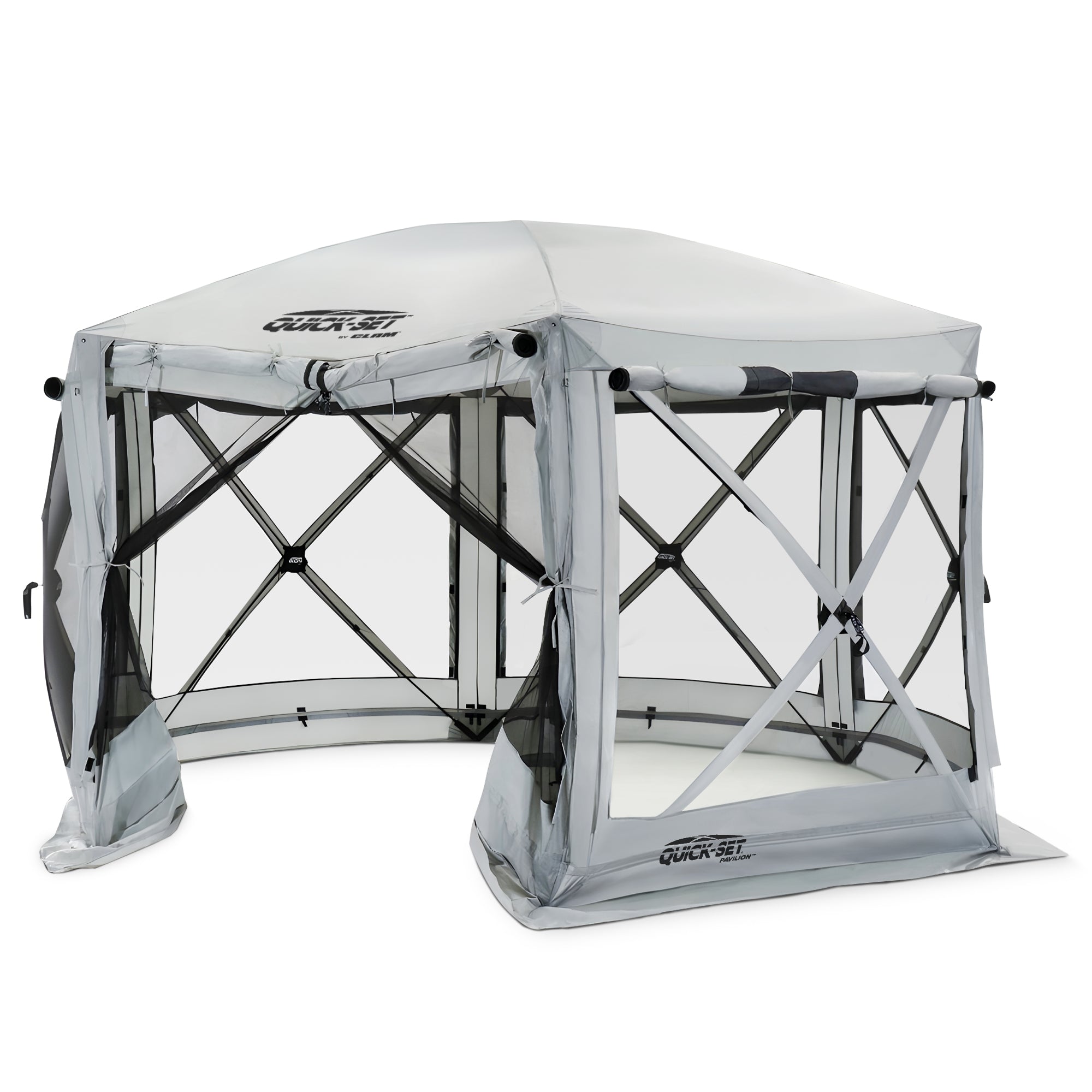 CLAM Quick-Set Pavilion 12.5 x 12.5 Foot Portable Outdoor Canopy Shelter, Gray - Smart-nests