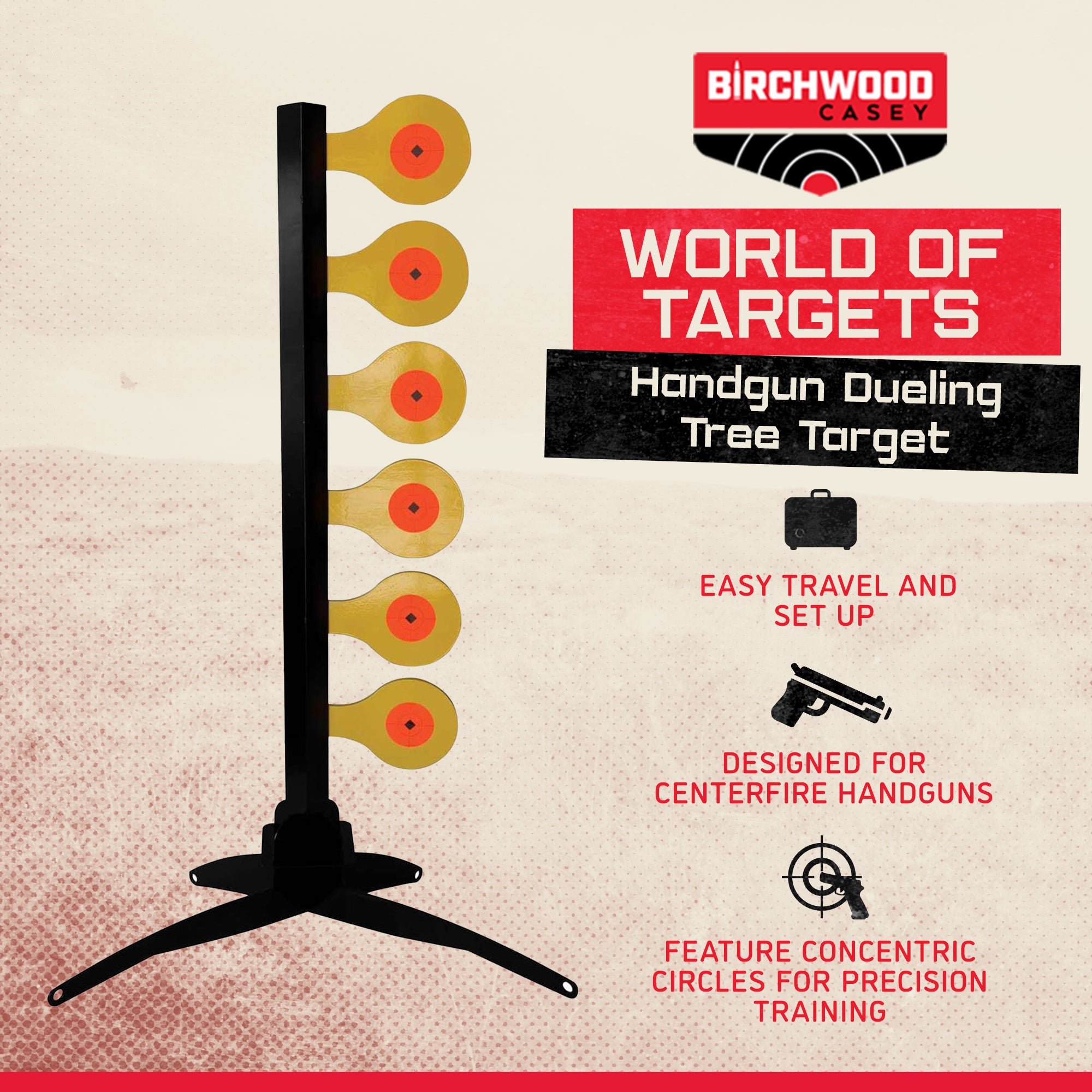 Birchwood Casey World of Targets 49in Handgun Dueling Tree Steel Shooting Target - Smart-nests