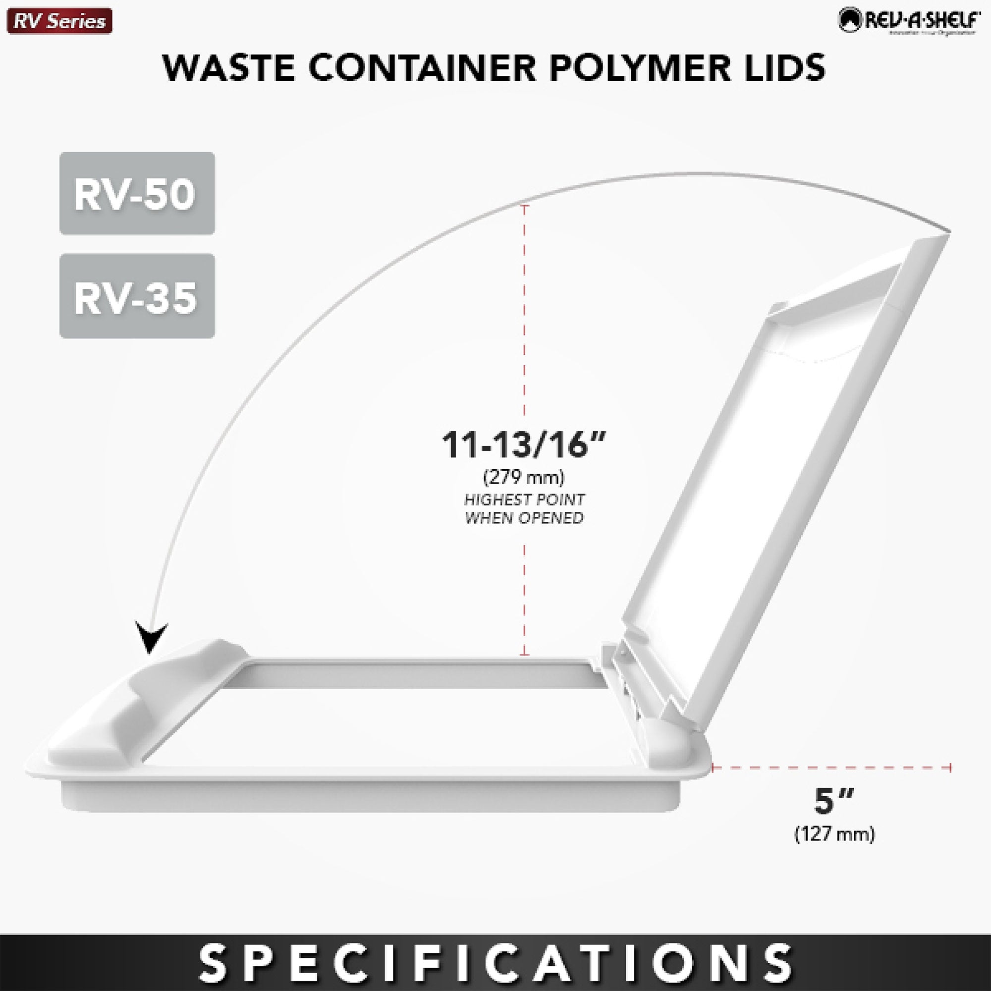 Rev-A-Shelf 35 qt. Trash Can Replacement Lid, Silver (Lid Only), RV-35-LID-17-1 - Smart-nests