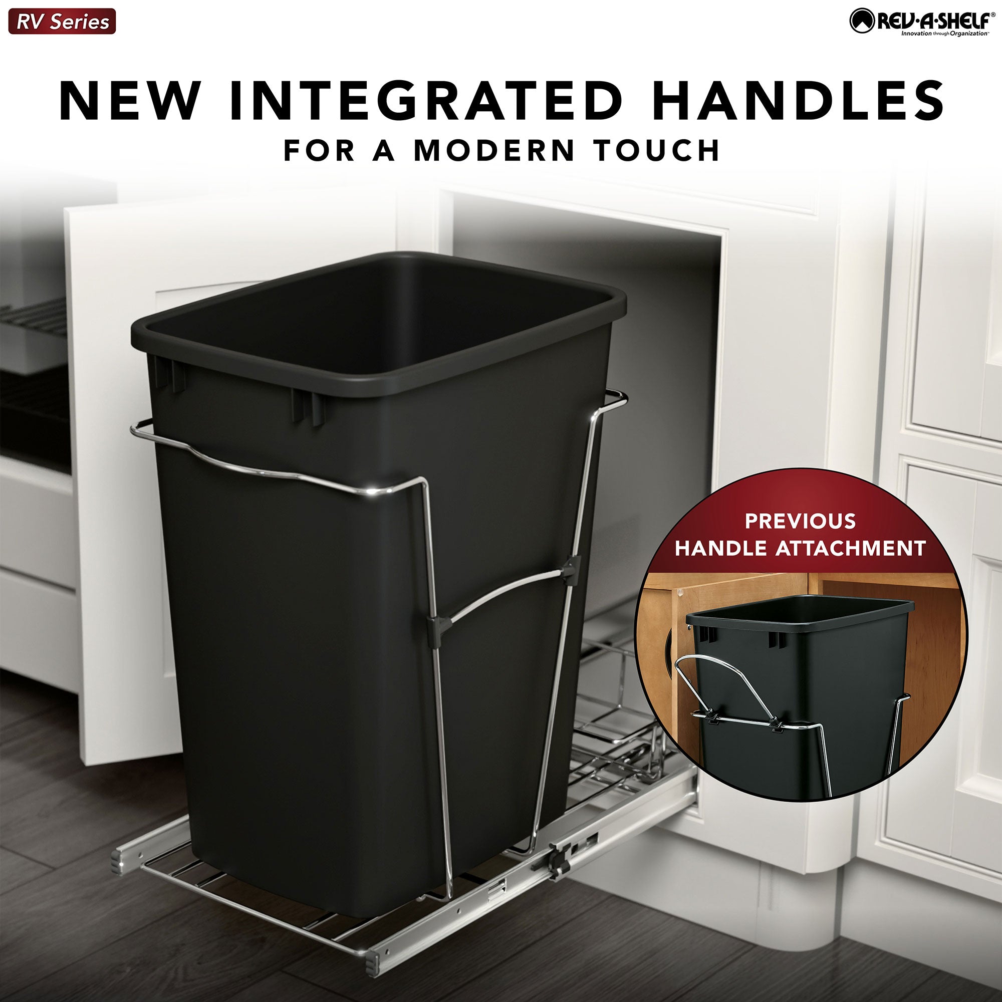 Rev-A-Shelf Pullout Trash Can 35 qt. for Kitchen Cabinets, Black, RV-12KD-18C S - Smart-nests