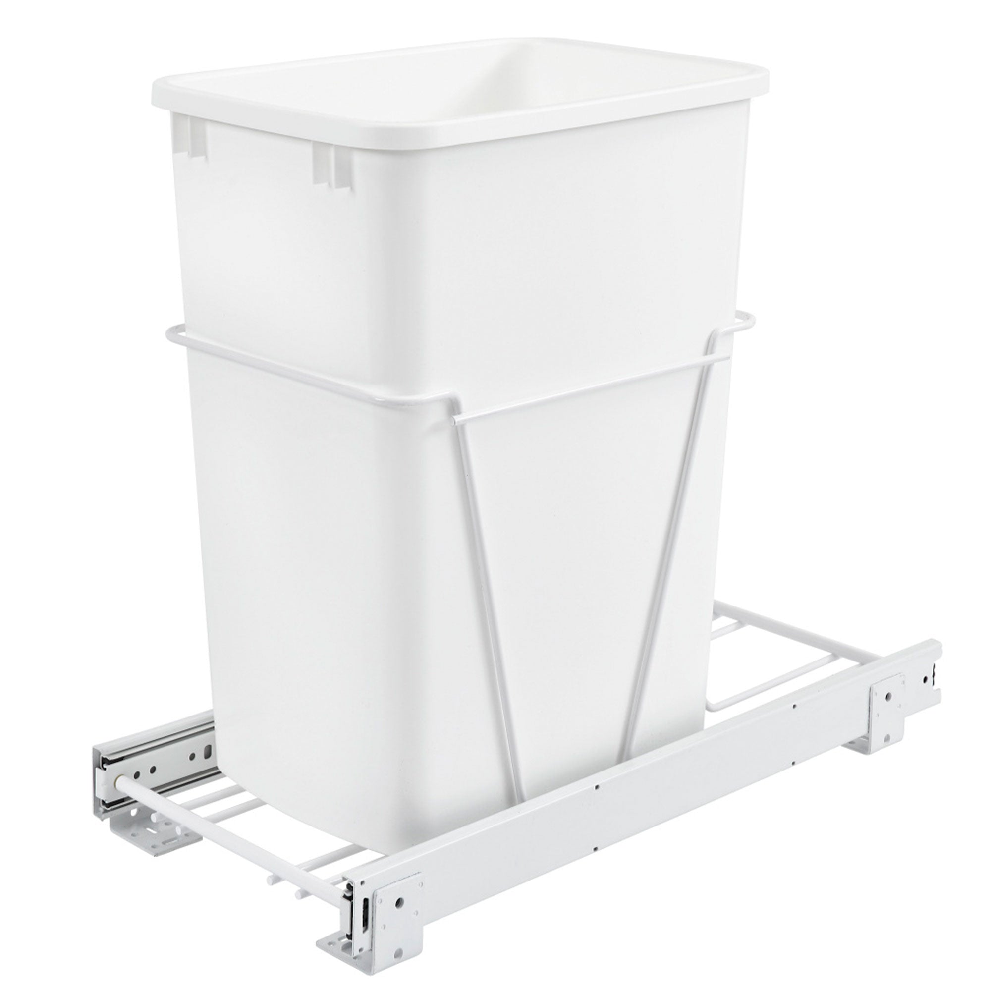 Rev-A-Shelf Single Pullout 35 qt. Sliding Trash Can for Kitchen Cabinet, RV-12PB - Smart-nests