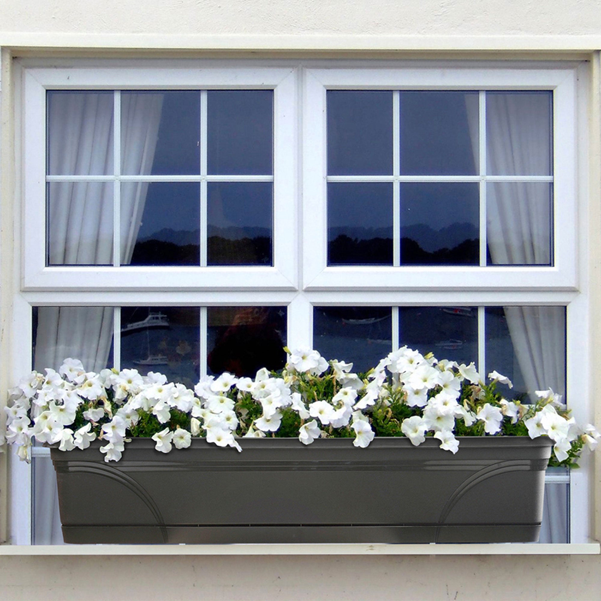 Southern Patio 36 Inch Medallion Hanging Windowsill Garden Box Planter, Black - Smart-nests