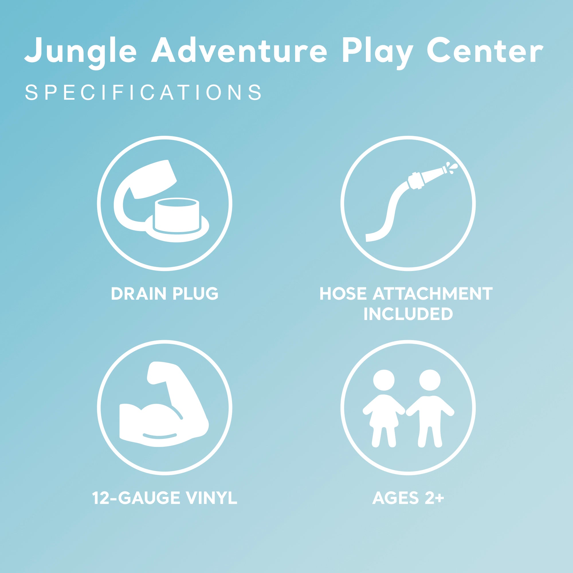Intex 96" x 78" x 28" Inflatable Jungle Adventure Play Center Spray Kiddie Pool - Smart-nests