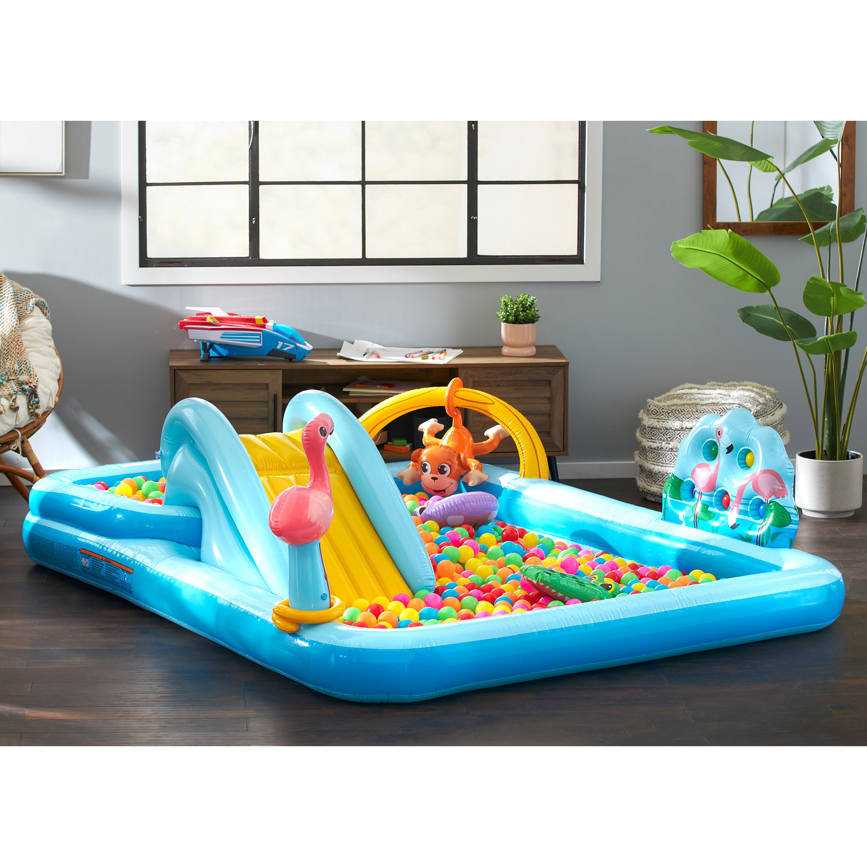 Intex 96" x 78" x 28" Inflatable Jungle Adventure Play Center Spray Kiddie Pool - Smart-nests