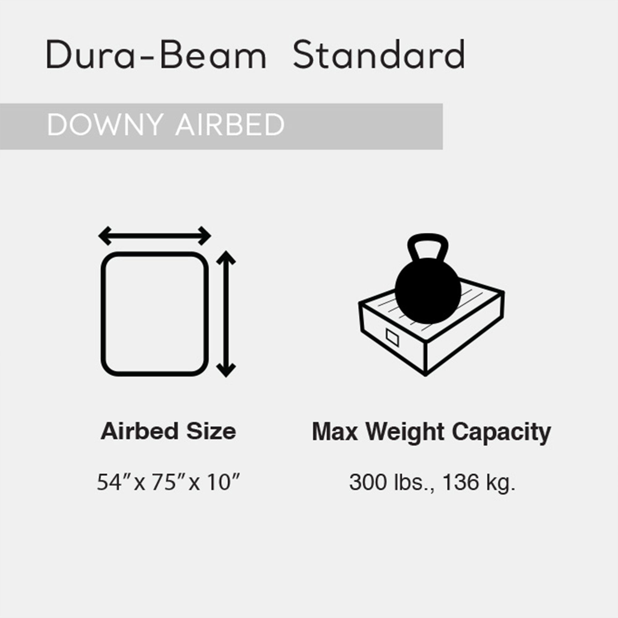 Intex Dura-Beam Standard Series Downy Airbed with Built-In Foot Pump, Full Size - Smart-nests