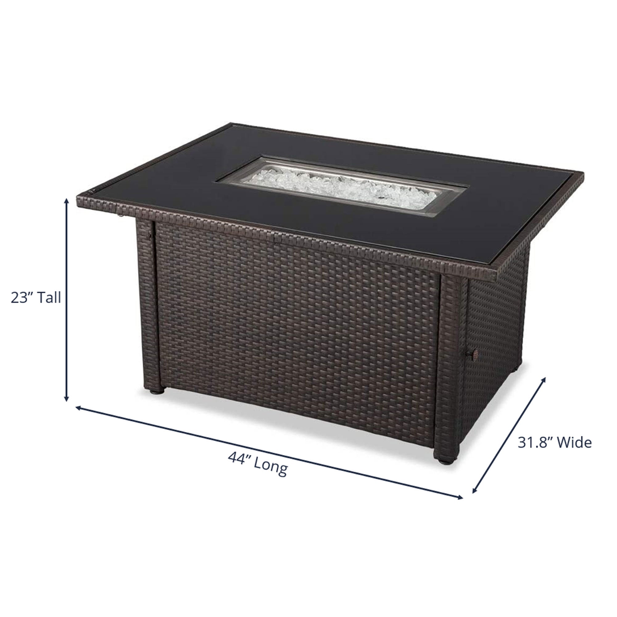 Endless Summer 40,000 BTU Rectangular LP Gas Outdoor Fire Pit Table, Brown/Black - Smart-nests