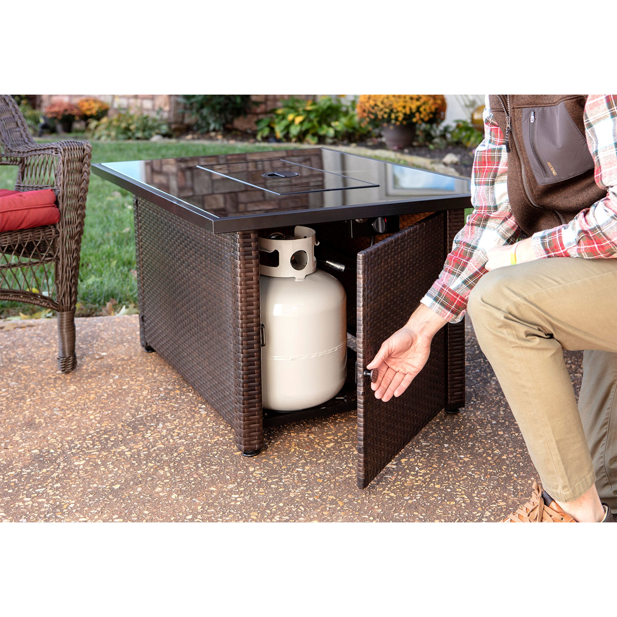 Endless Summer 40,000 BTU Rectangular LP Gas Outdoor Fire Pit Table, Brown/Black - Smart-nests