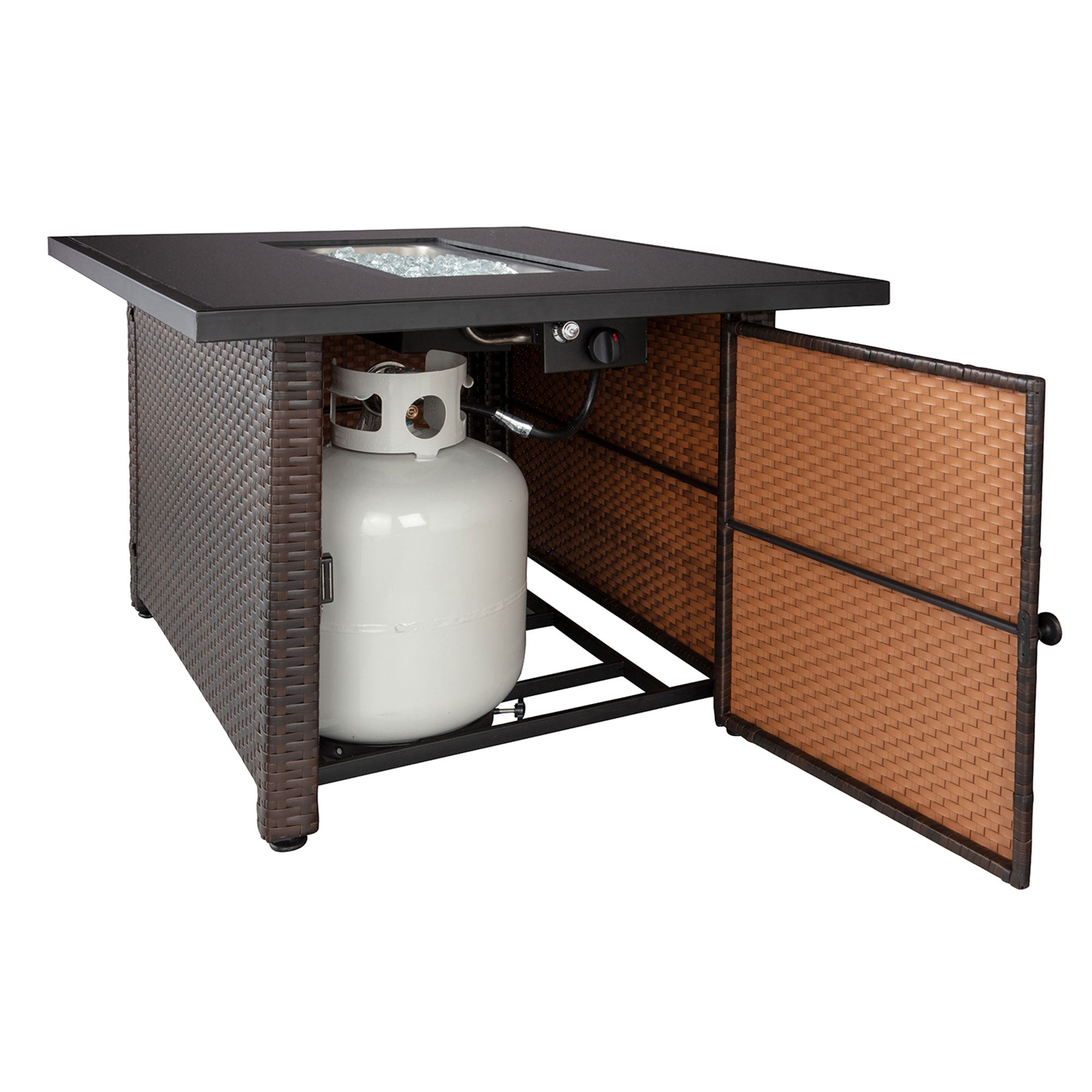 Endless Summer 40,000 BTU Rectangular LP Gas Outdoor Fire Pit Table, Brown/Black - Smart-nests