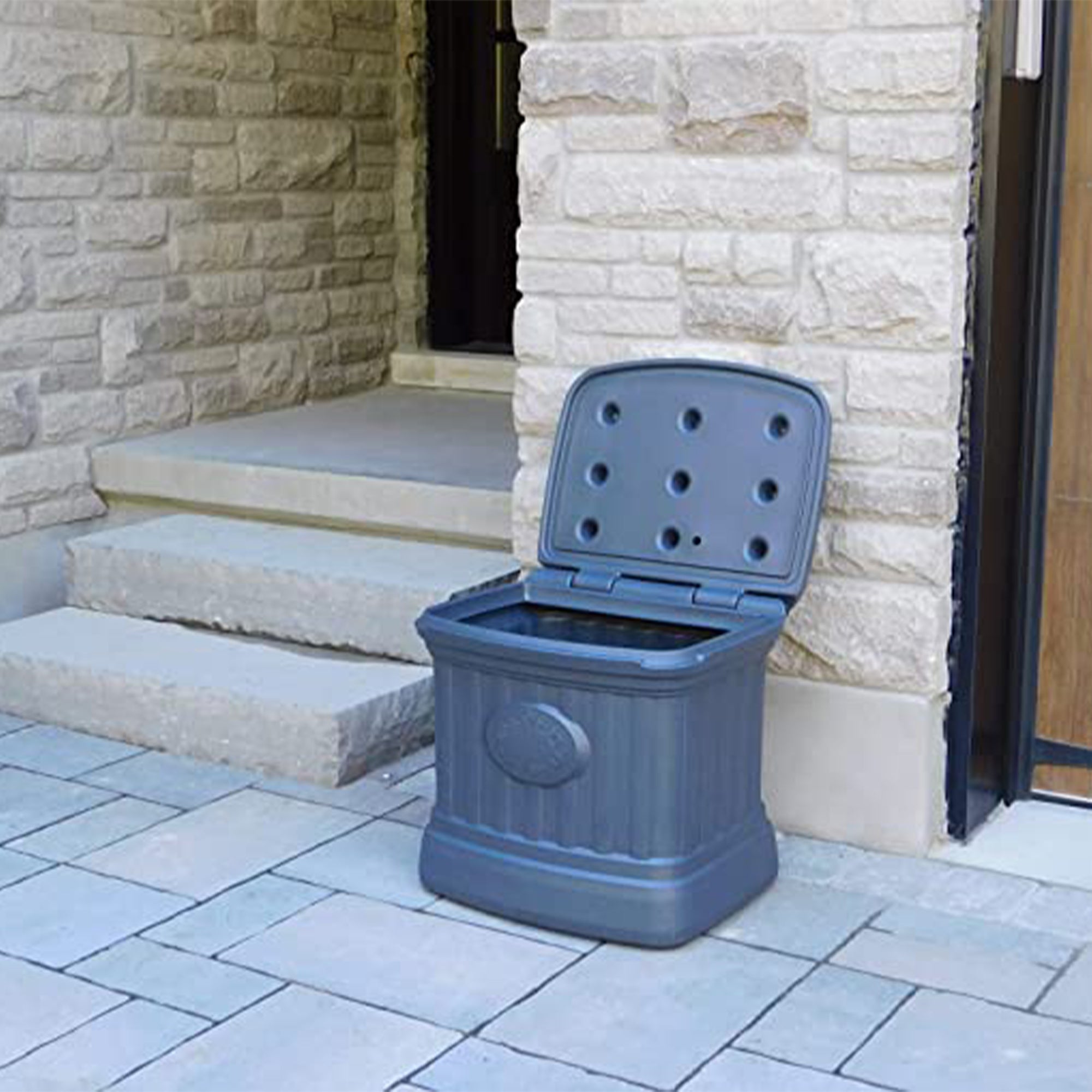 FCMP Outdoor SB120-GRY-S 26 Gallon Outdoor Utility Storage Bin Container, Gray - Smart-nests
