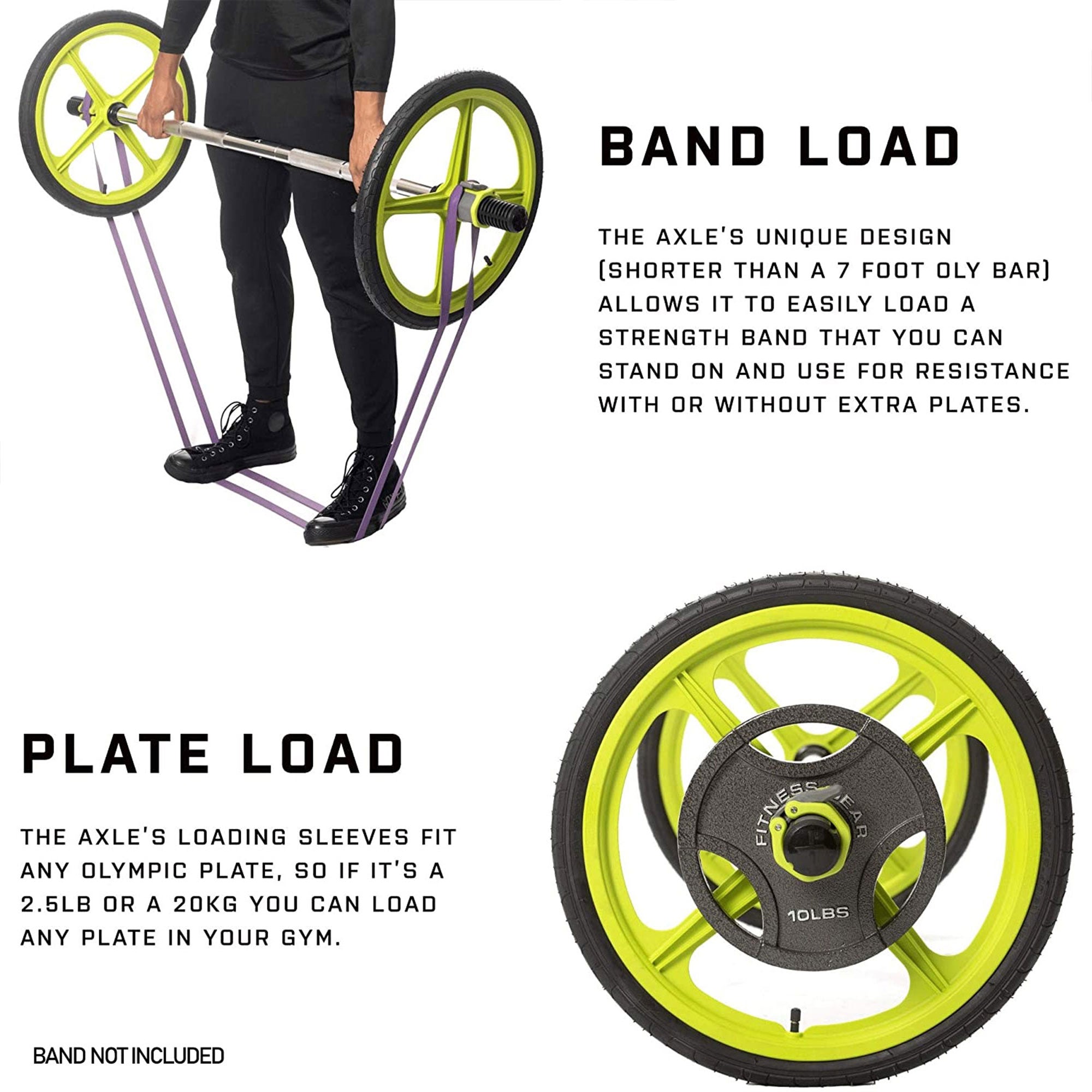AXLE Lightweight Olympic Barbell with Weighted Plates, (Straps Not Included) - Smart-nests