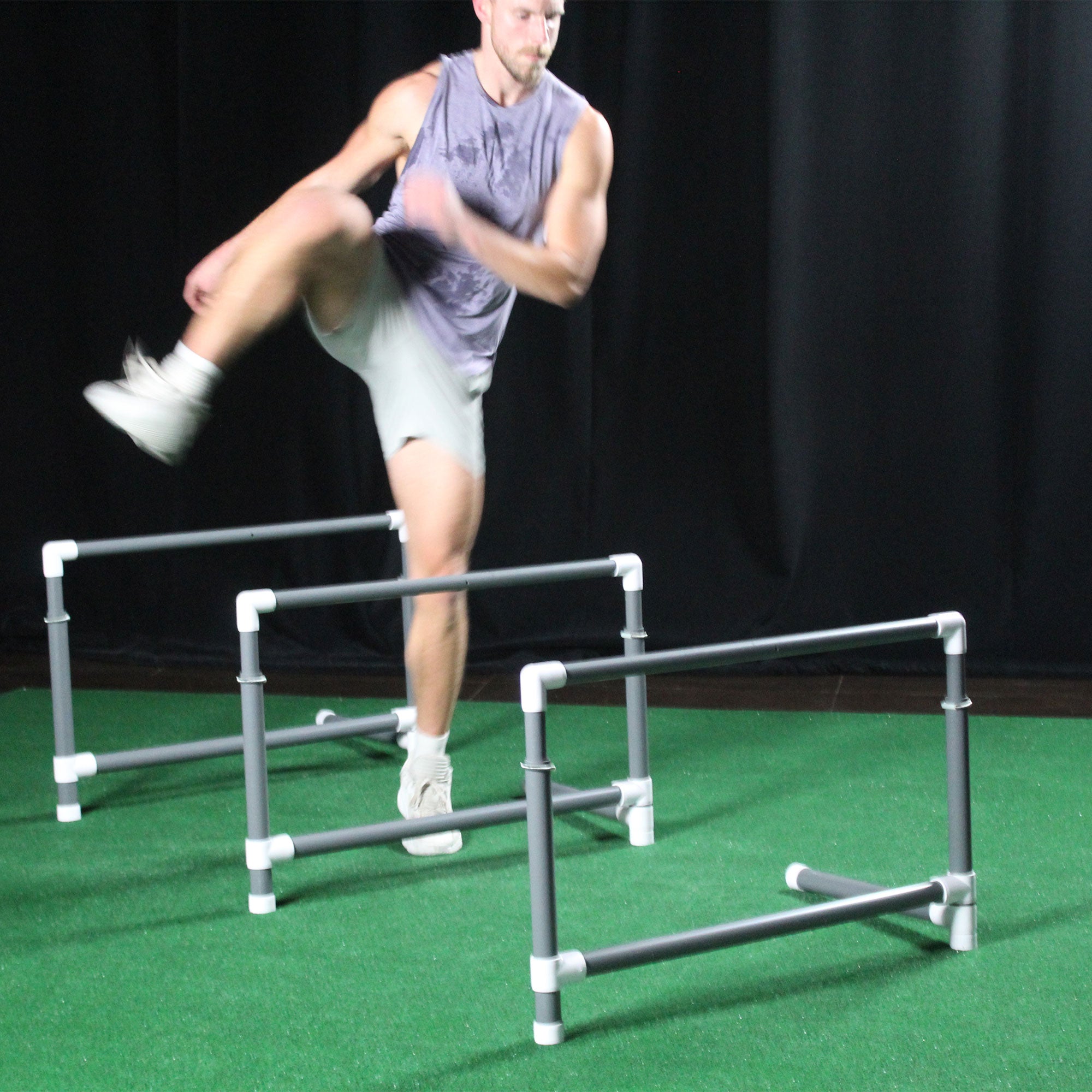 Prism Fitness 21-36 Inches Smart Adjustable-Height Workout Hurdles, Set of 3 - Smart-nests