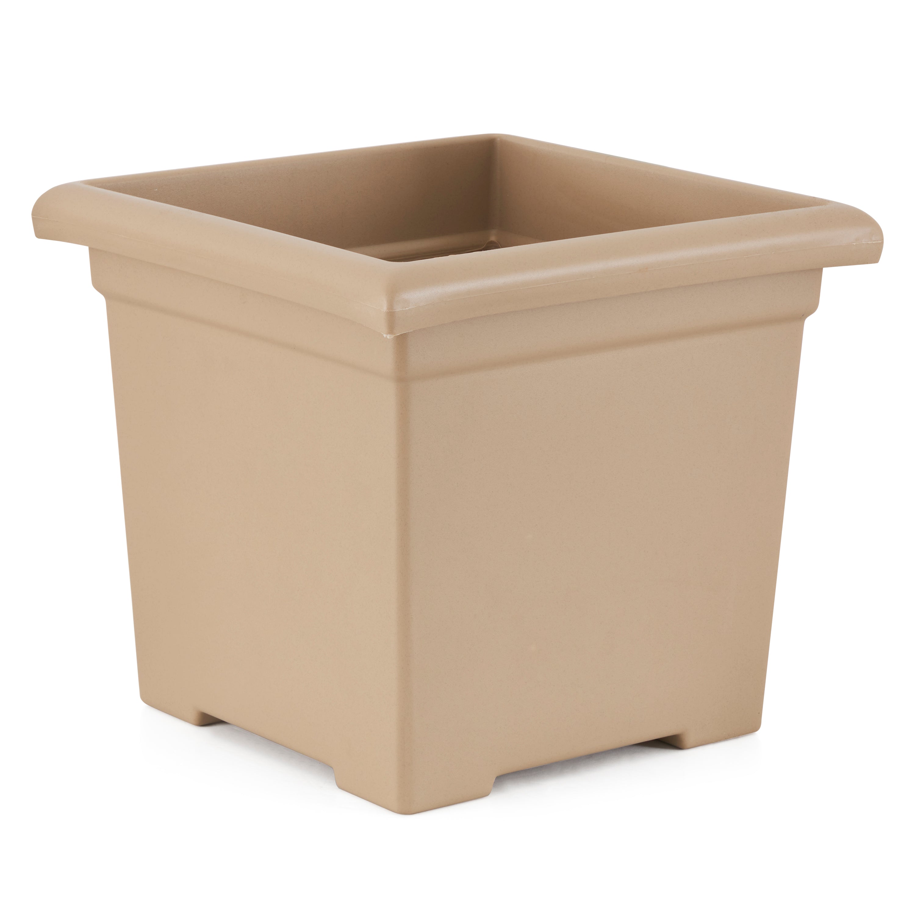 HC Companies 13.25" D x 15.5" W Outdoor Square Accent Planter, Sandstone Tan - Smart-nests