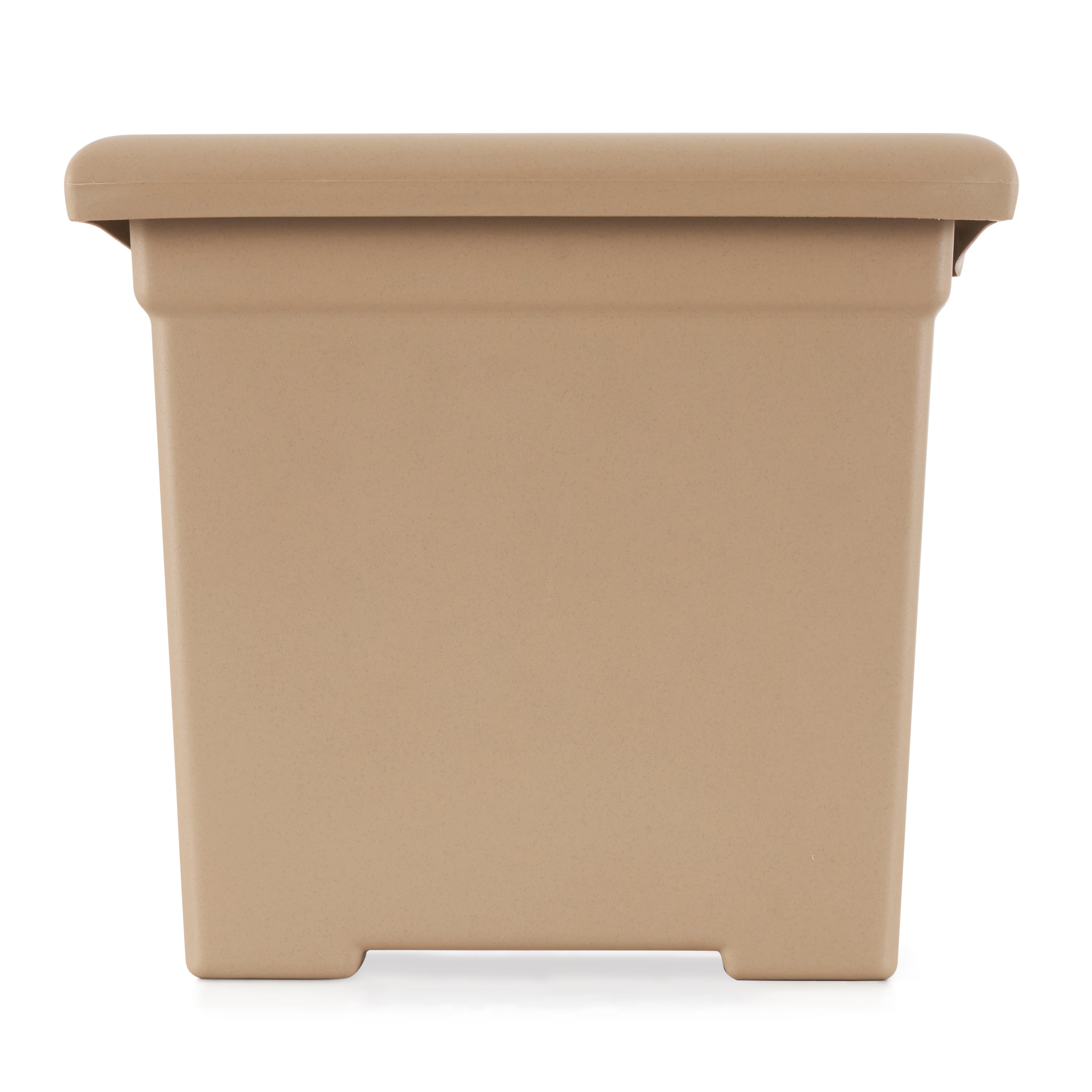 HC Companies 13.25" D x 15.5" W Outdoor Square Accent Planter, Sandstone Tan - Smart-nests