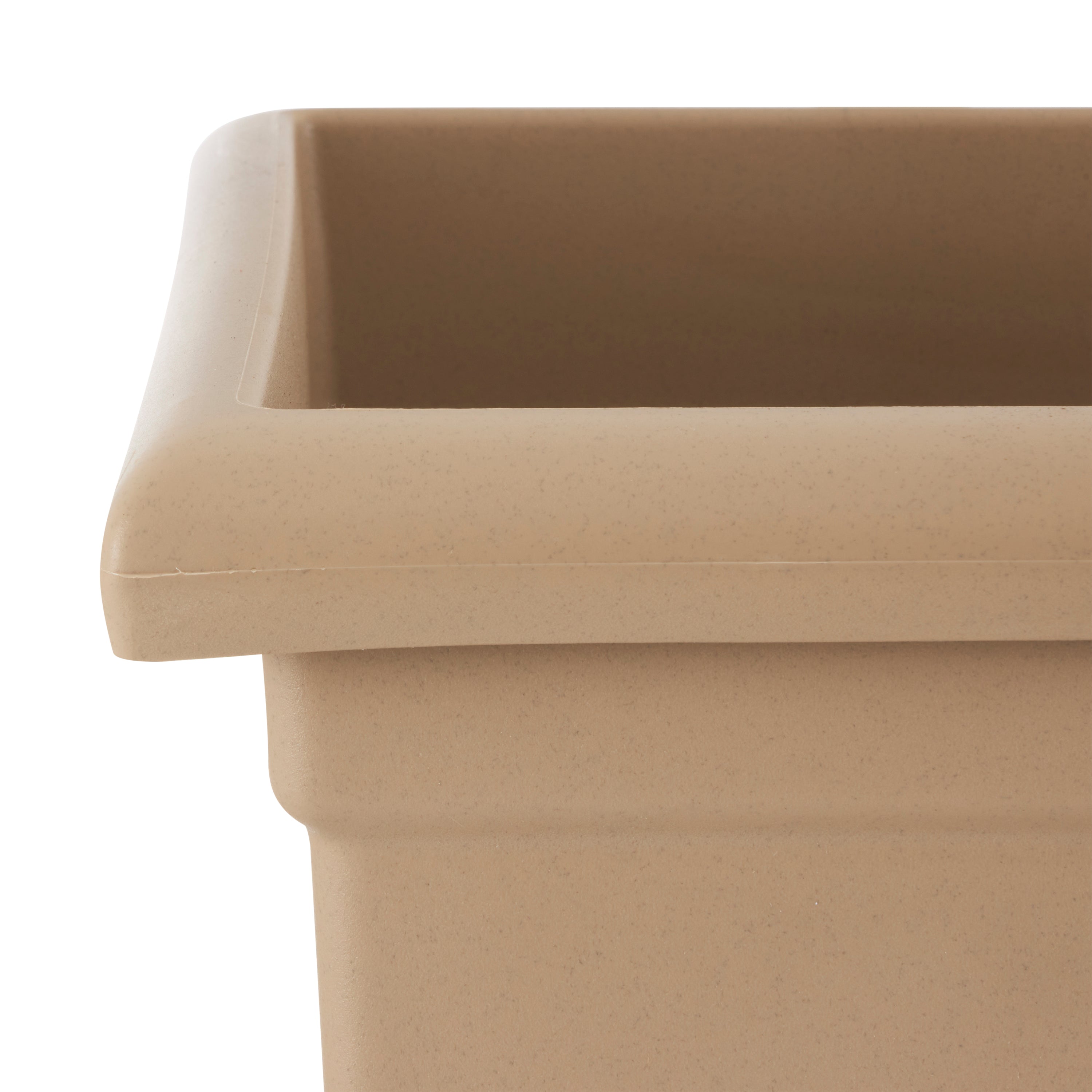 HC Companies 13.25" D x 15.5" W Outdoor Square Accent Planter, Sandstone Tan - Smart-nests