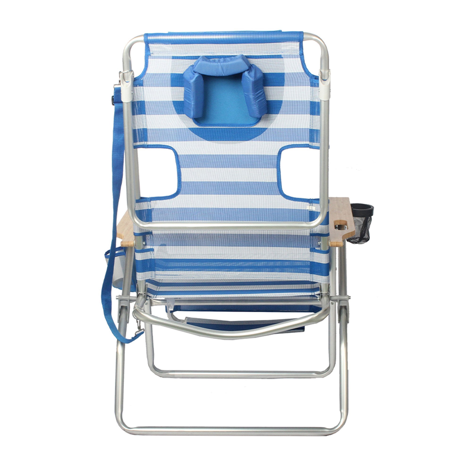 Ostrich Altitude 3N1 High Back Outdoor Beach Lounge Chair with Footrest, Stripe - Smart-nests
