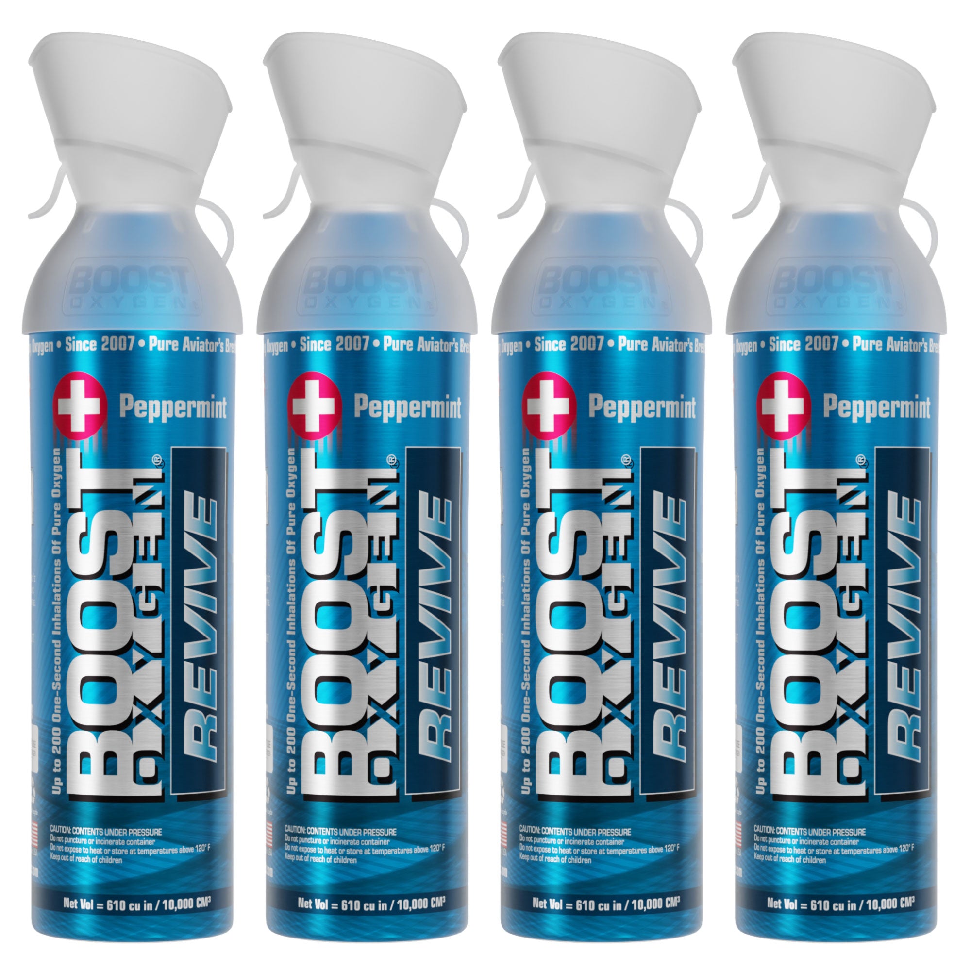 Boost Oxygen Natural Portable 10 Liter Pure Oxygen Canister, Peppermint (4 Pack) - Smart-nests