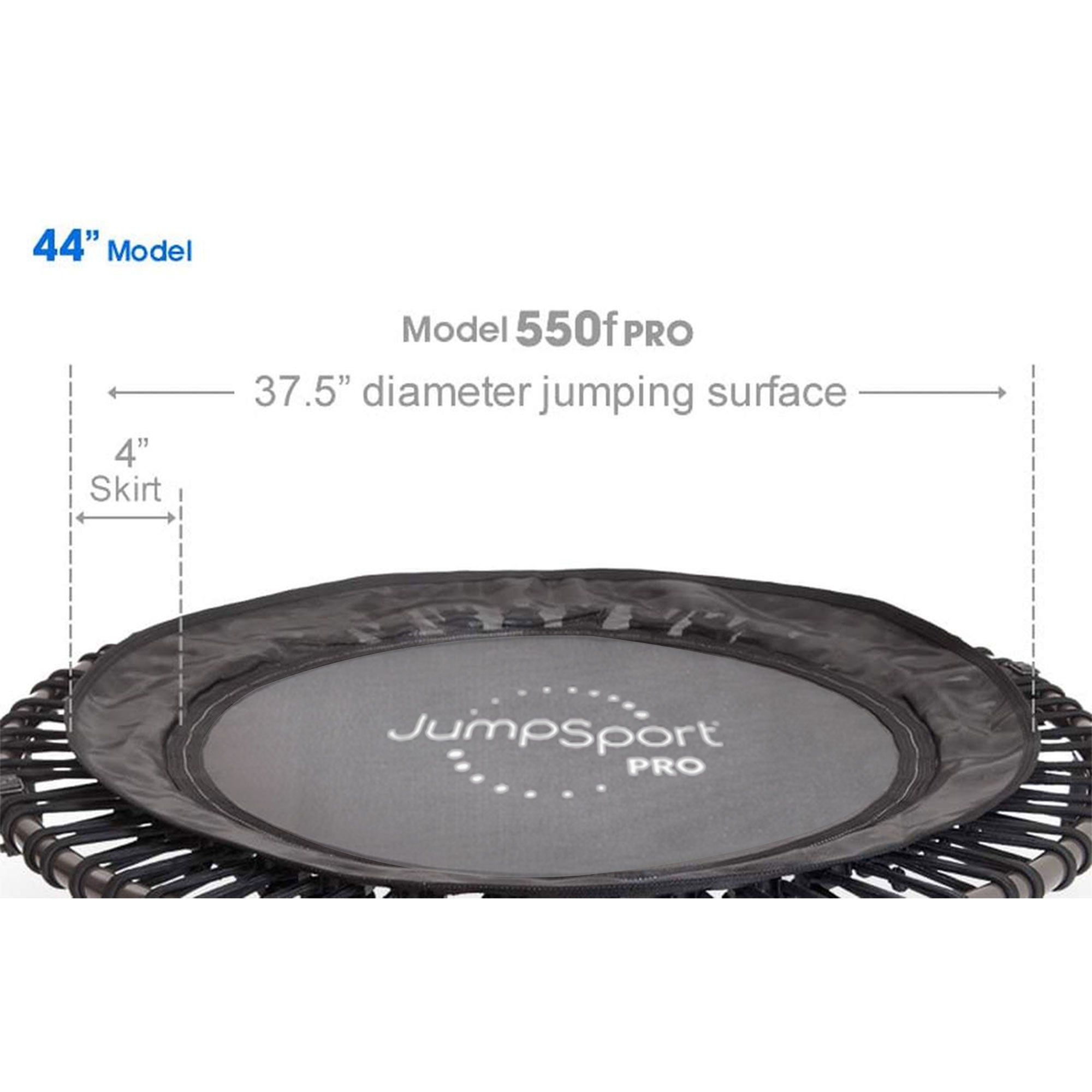 JumpSport 550f PRO Indoor Lightweight 44 Inch Folding Fitness Trampoline, Black - Smart-nests