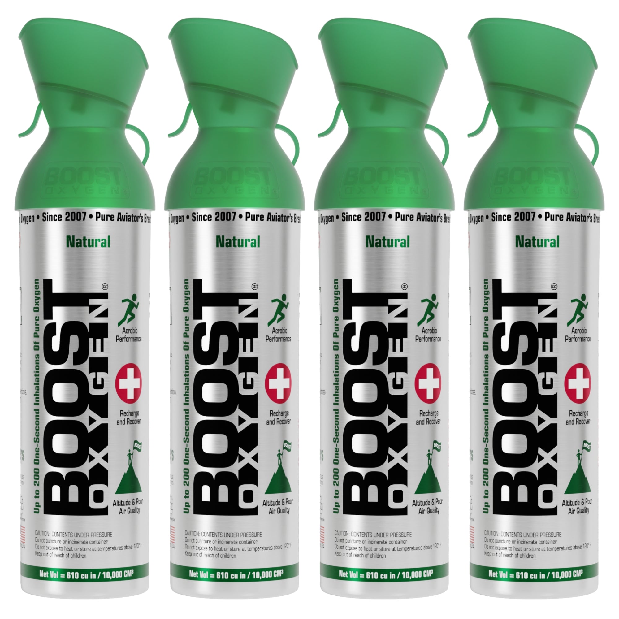 Boost Oxygen 10 Liter Canned Oxygen Bottle with Mouthpiece, Natural (4 Pack) - Smart-nests