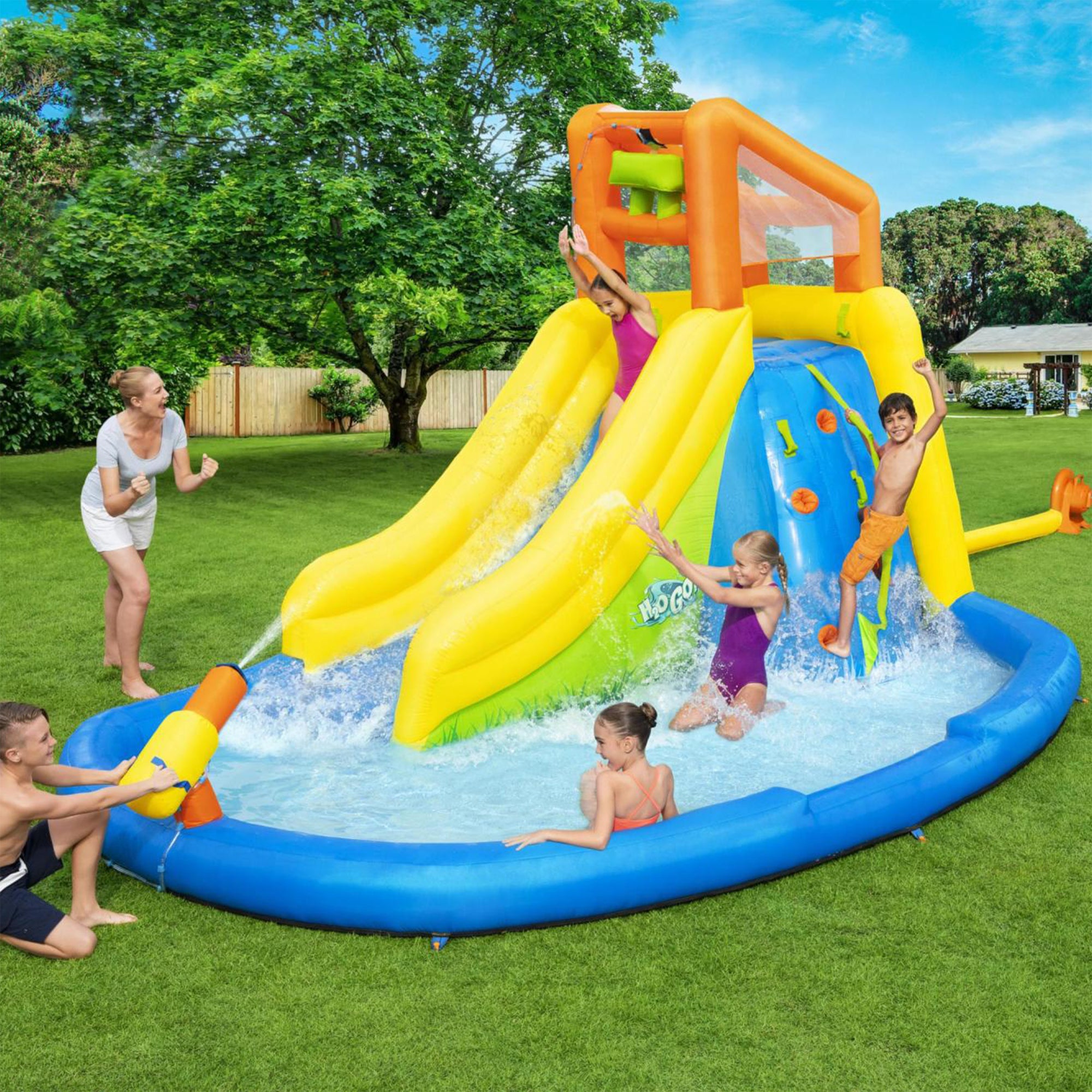 Bestway H2OGO! Mount Splashmore Kids Outdoor Inflatable Water Slide Splash Park - Smart-nests